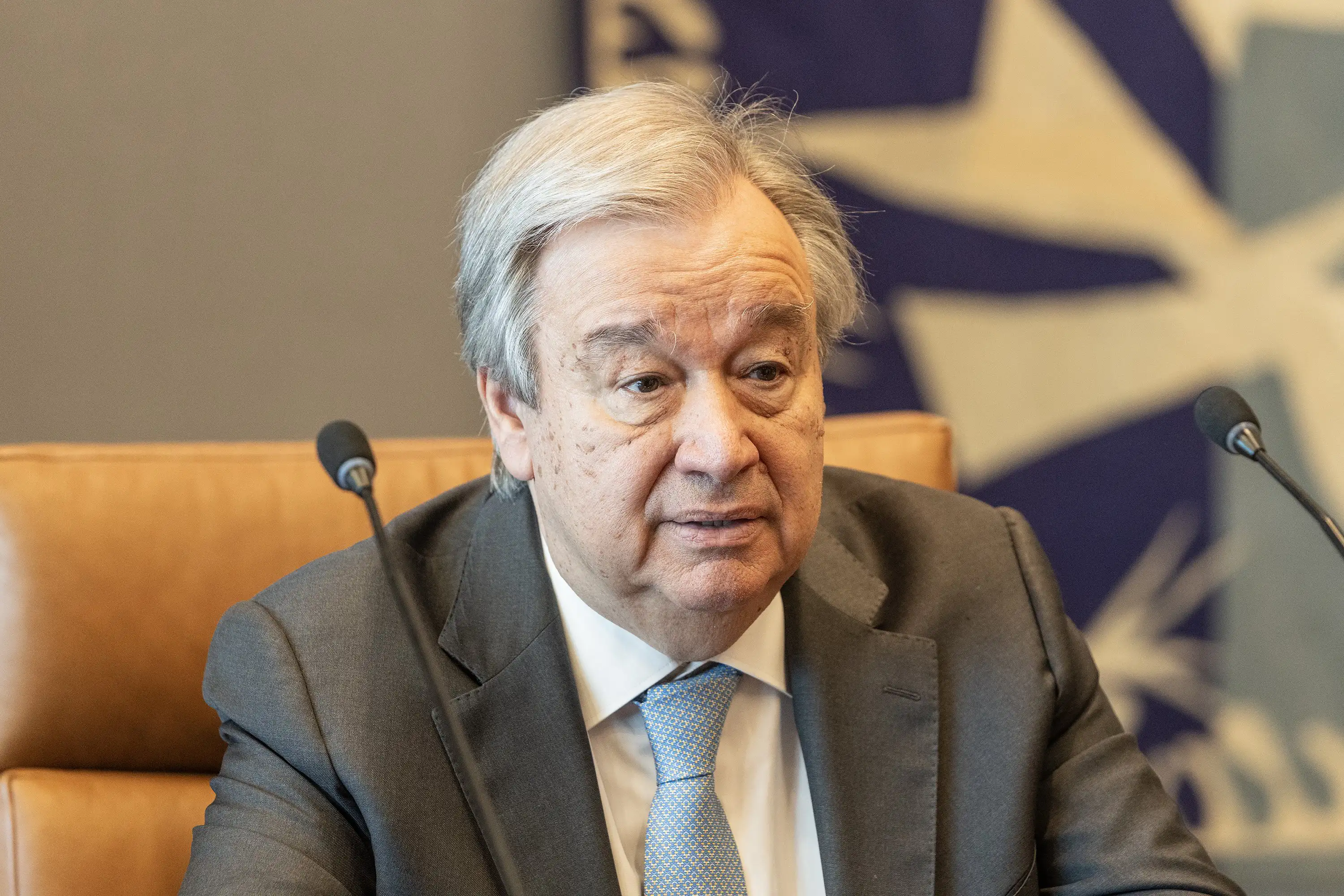 Antonio Guterres speaks at a press conference