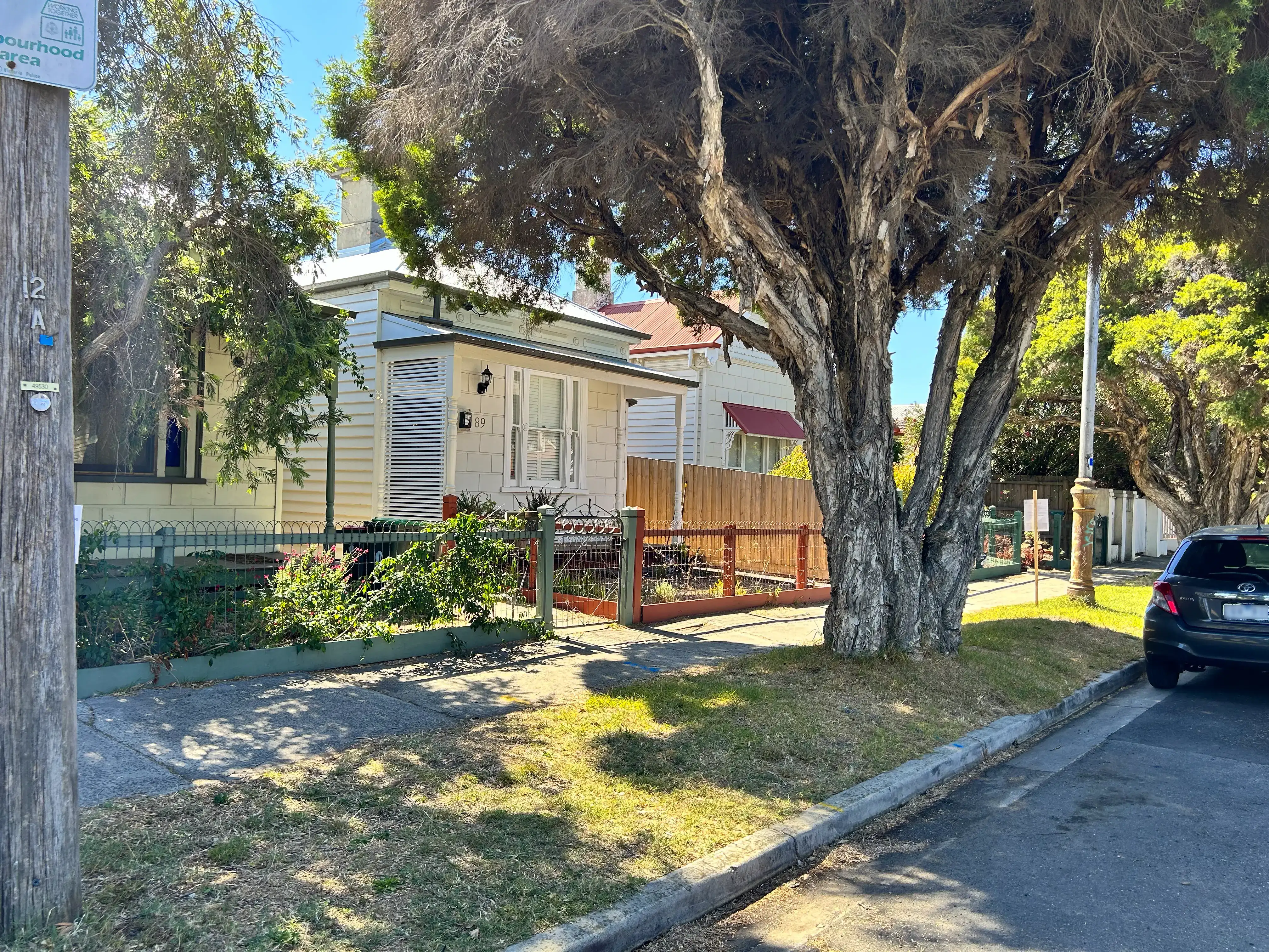 A grass nature strip before any work has been done