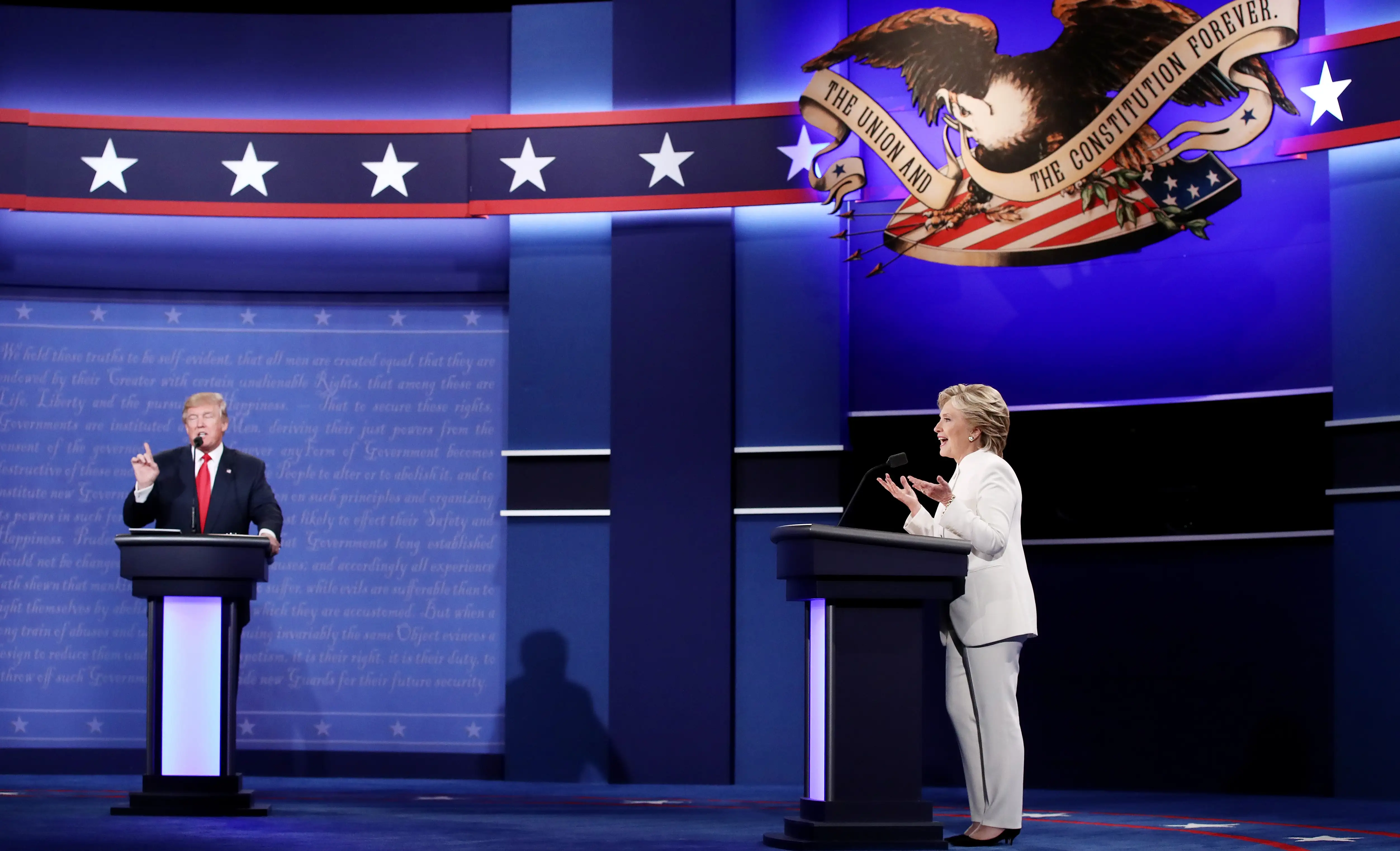 Hillary Clinton debate Donald Trump during the third 2016 U.S. presidential debate