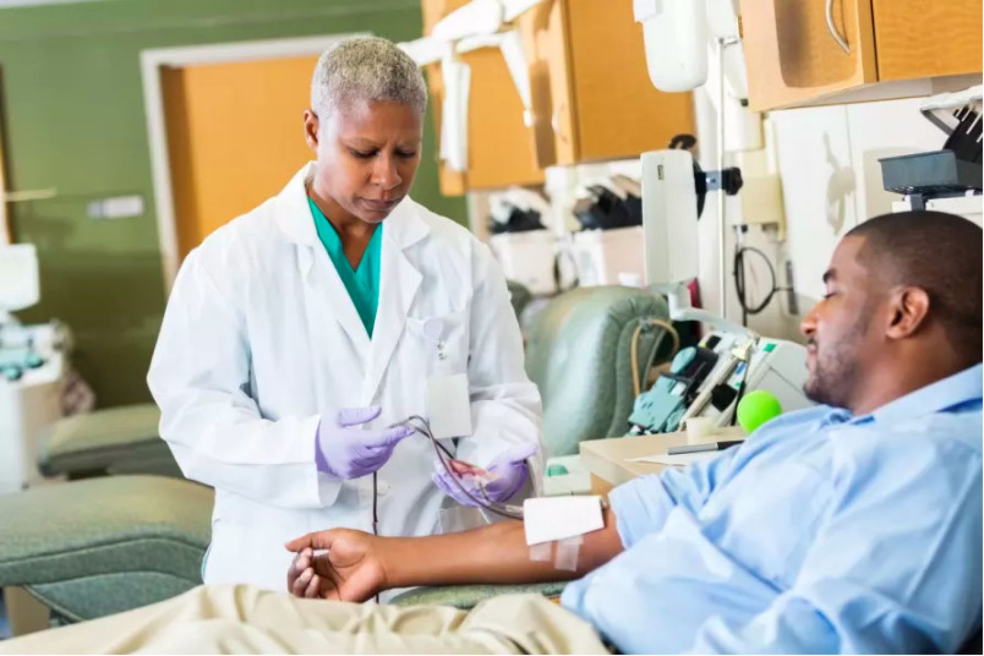 Woman having chemotherapy