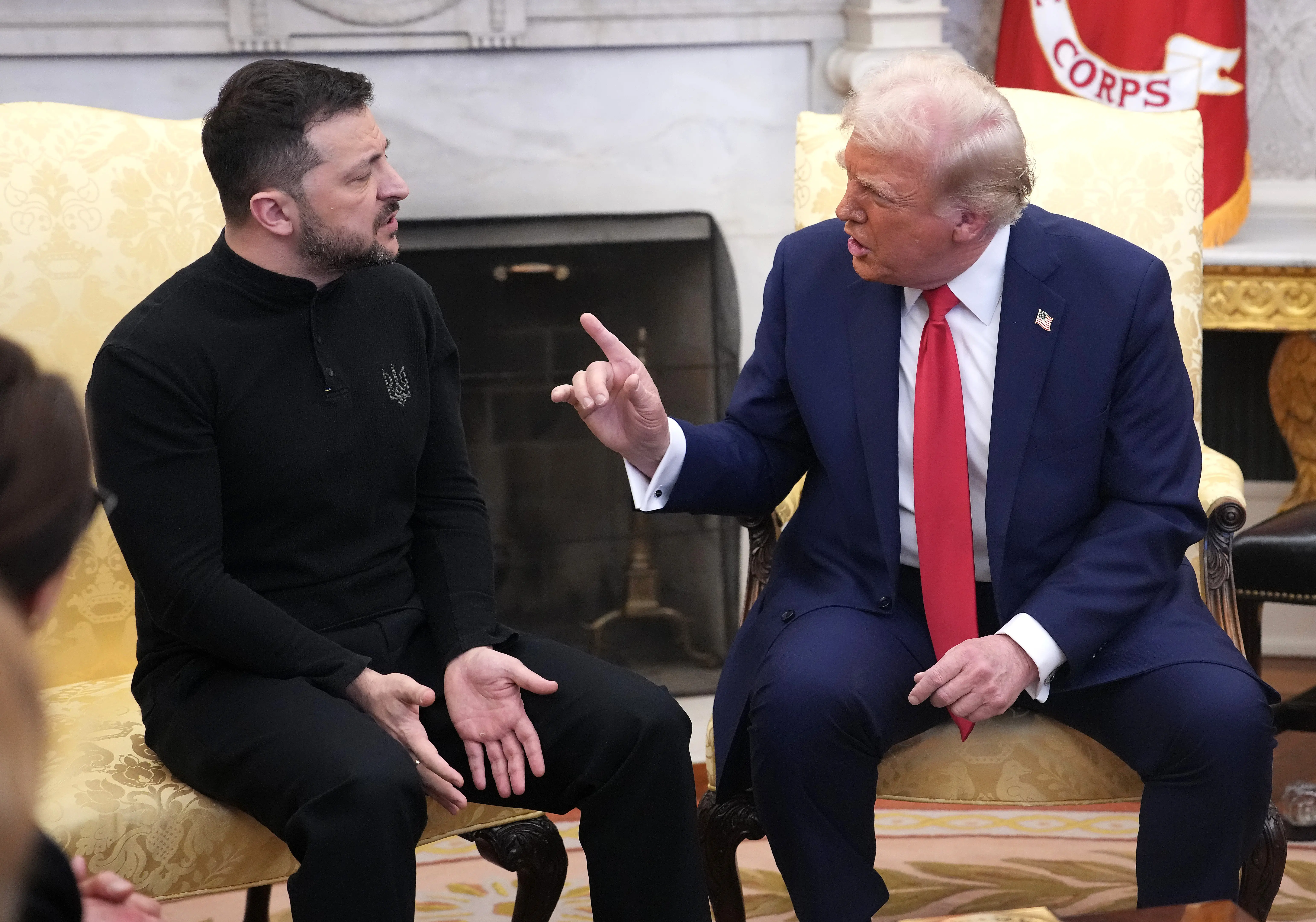 Donald Trump and Ukrainian President Volodymyr Zelensky meet in the Oval Office