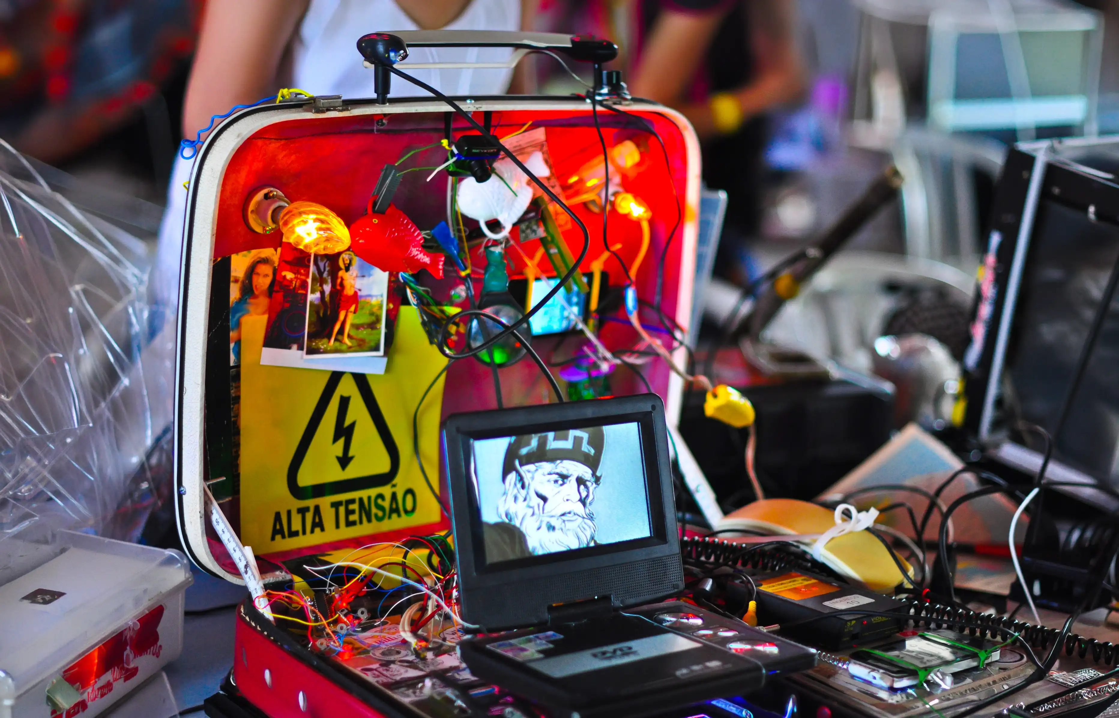 A mix of wires and technology representing a makeshift, DIY creation