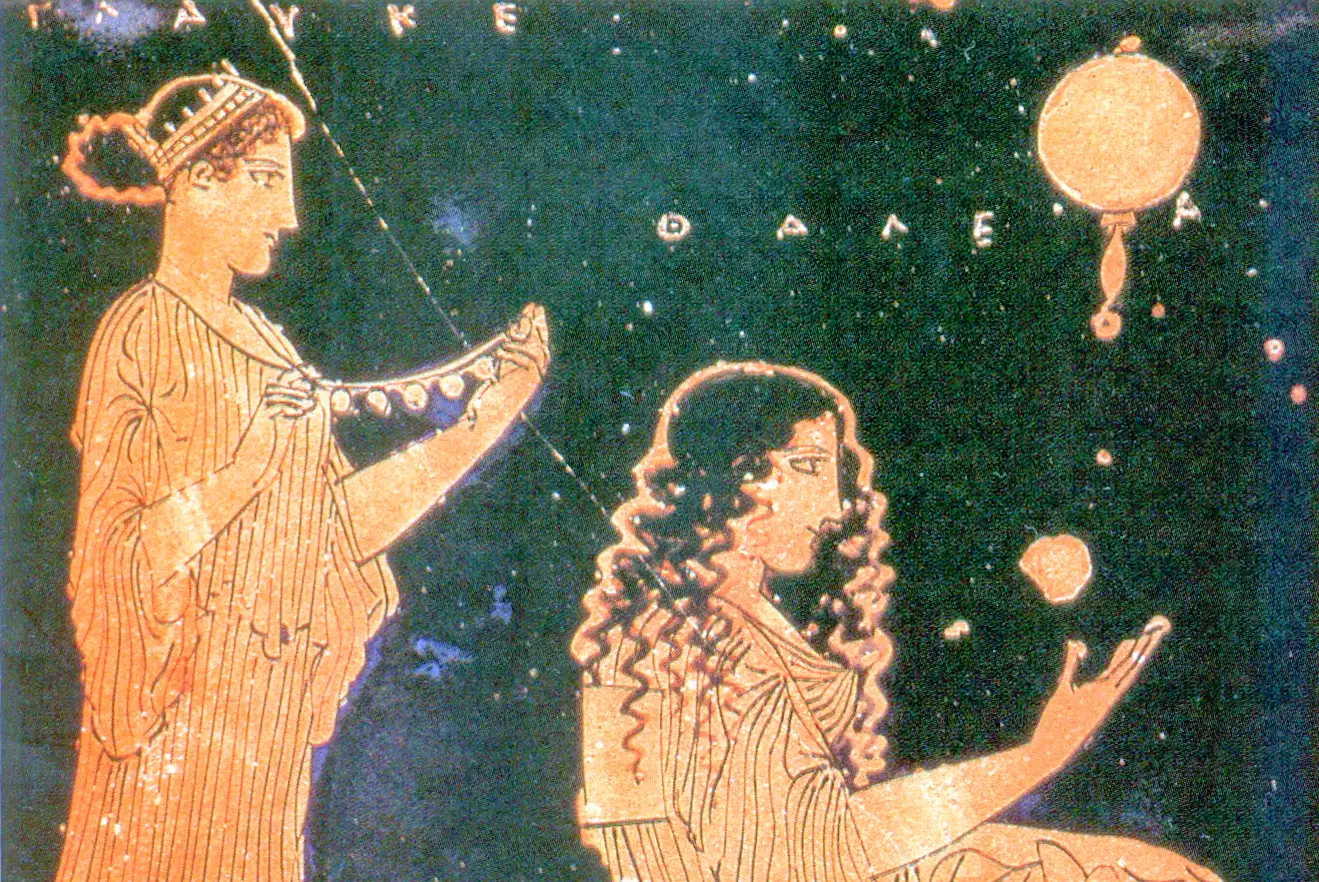 Preparations for a wedding - ancient Greek ceramic painting