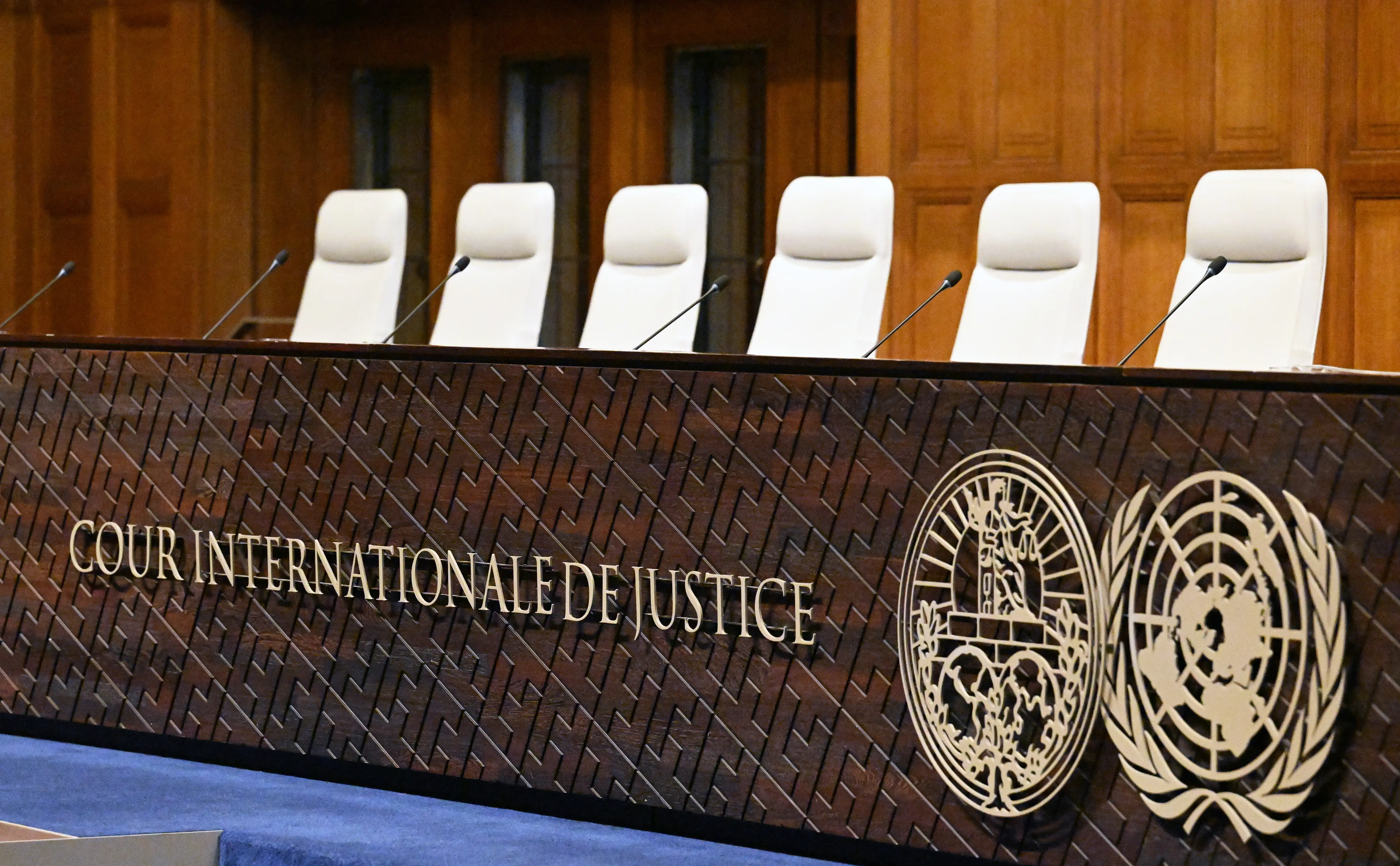 Empty judge's seats in the International Court of Justice