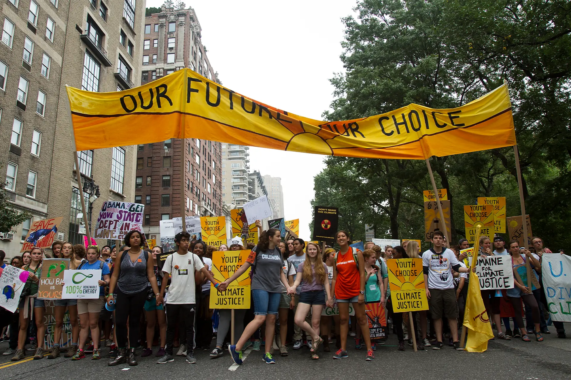 Children leading a climate protest