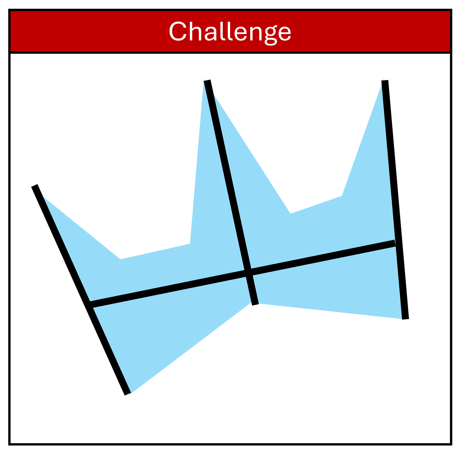 A ten-sided crown shape with four lines transecting it