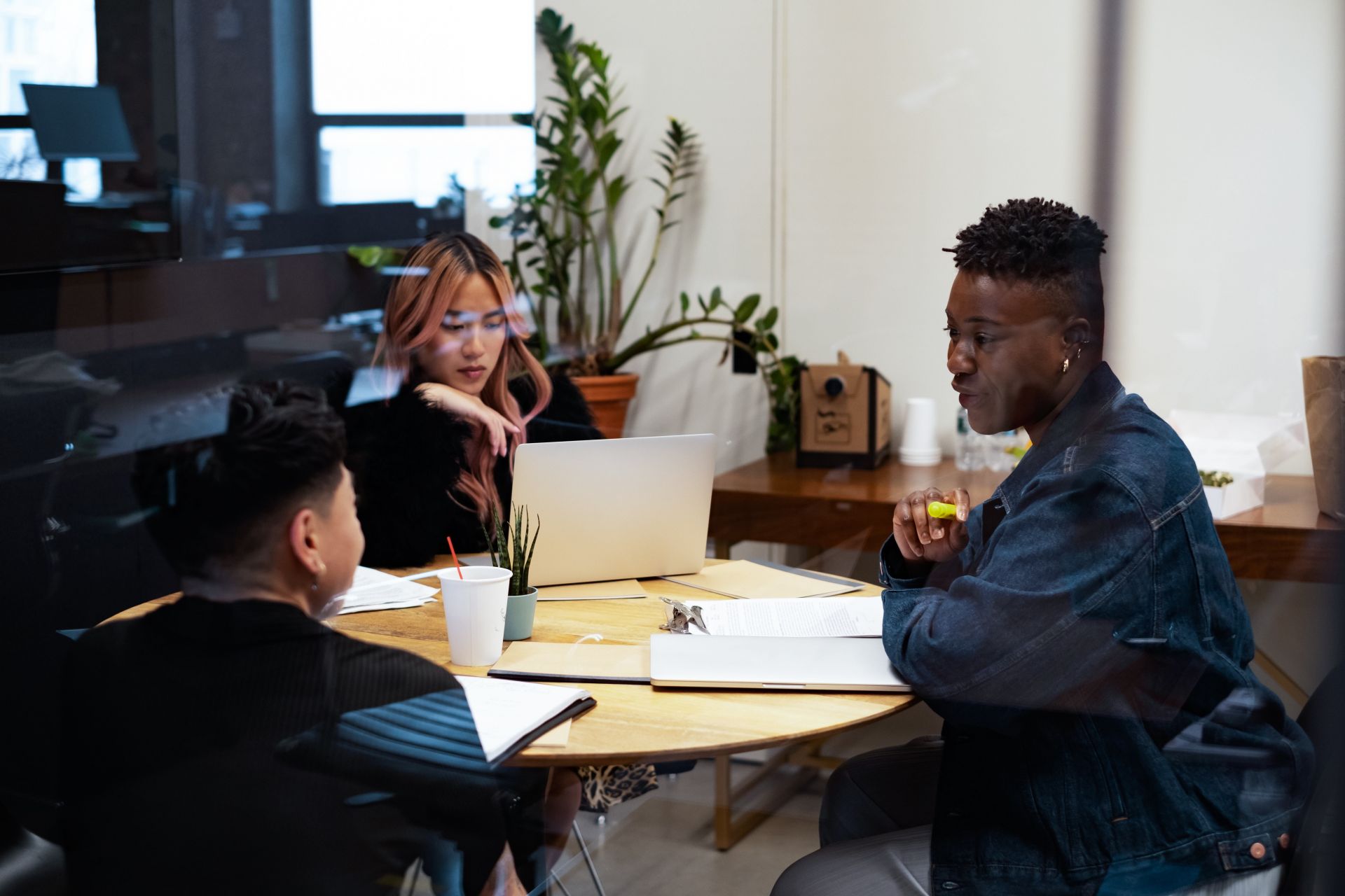 Group of non binary people studying