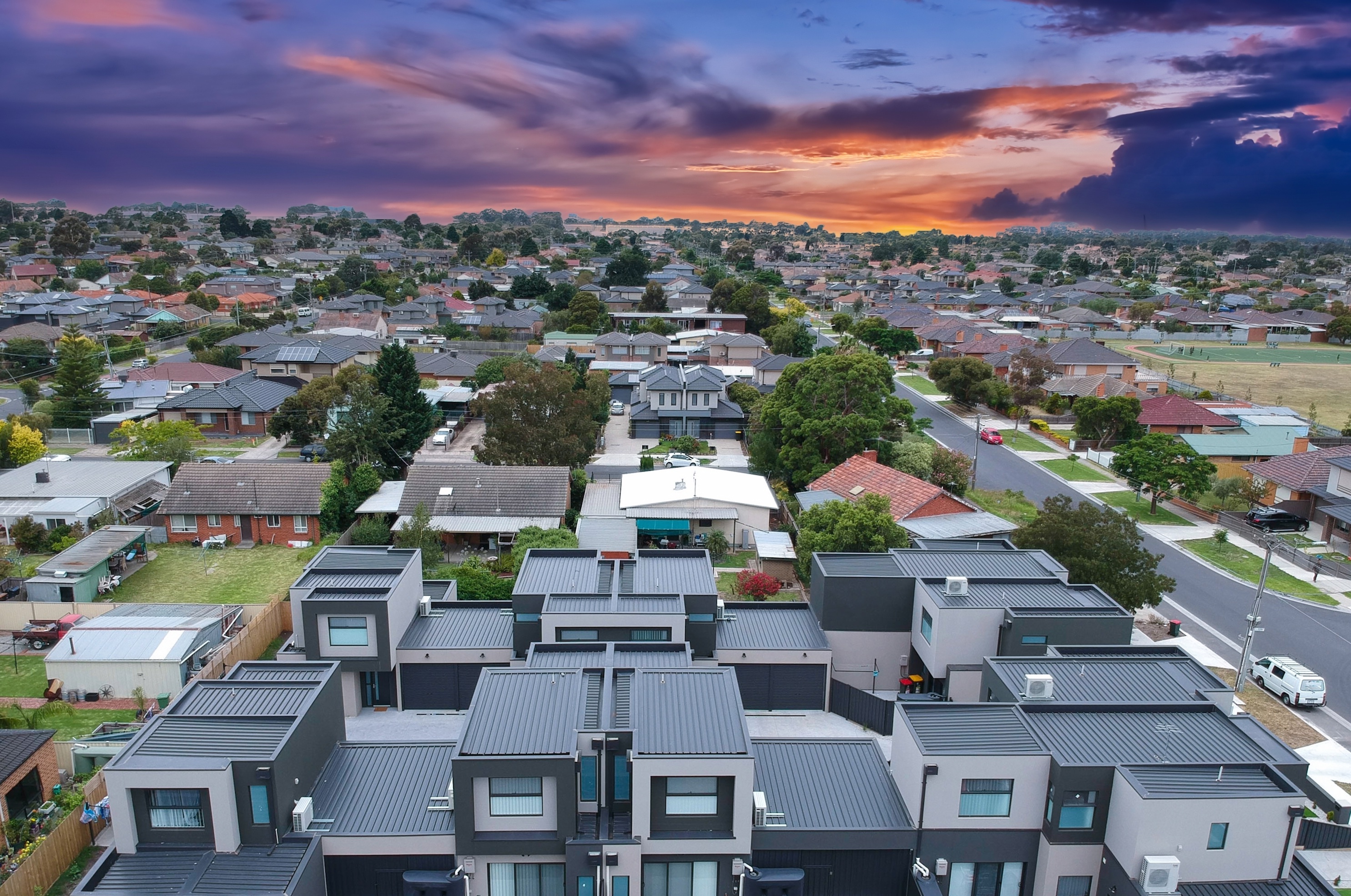 Brick veneer town houses in Melbourne