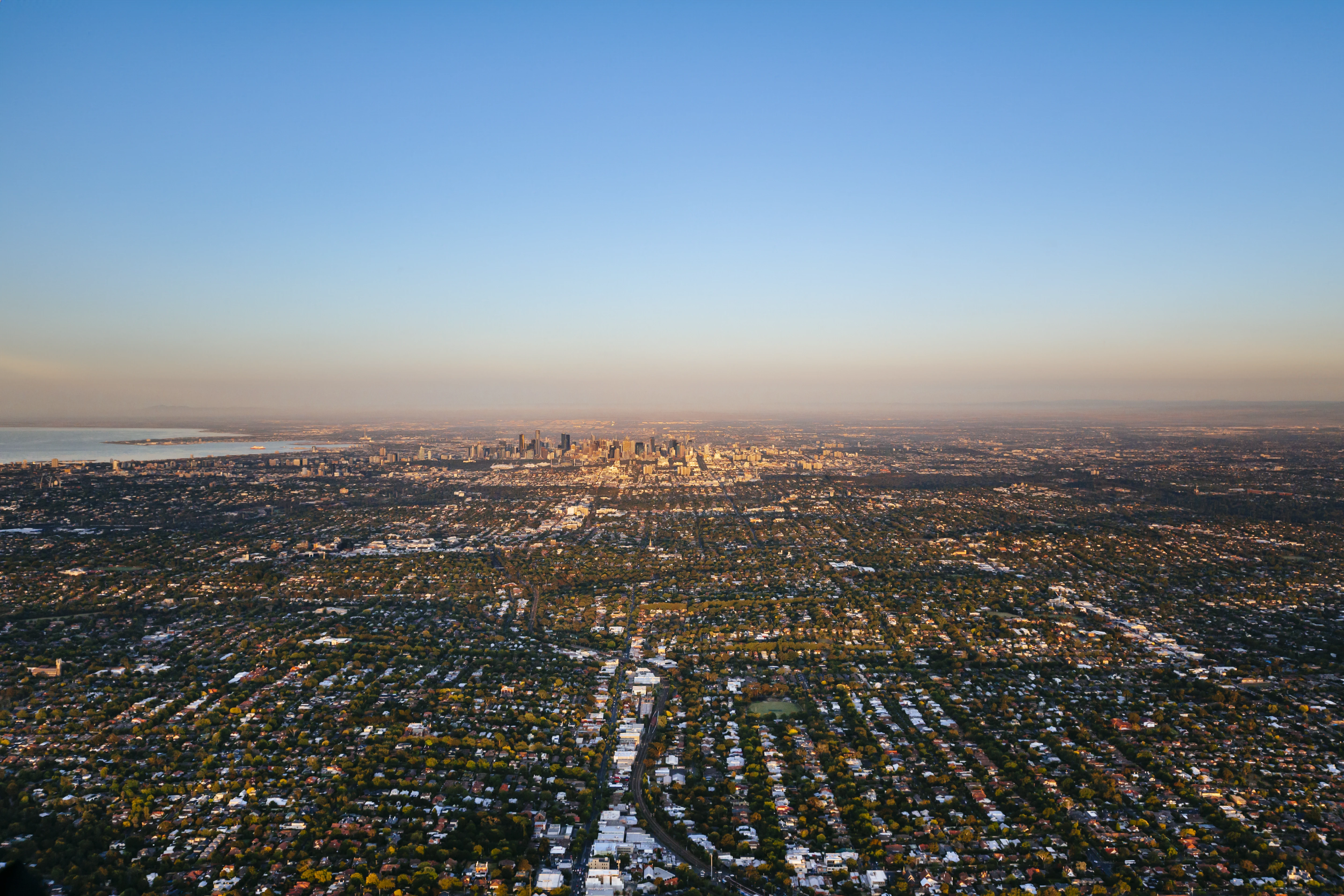 City of Melbourne and suburbs aerial photo - taken from a baloon