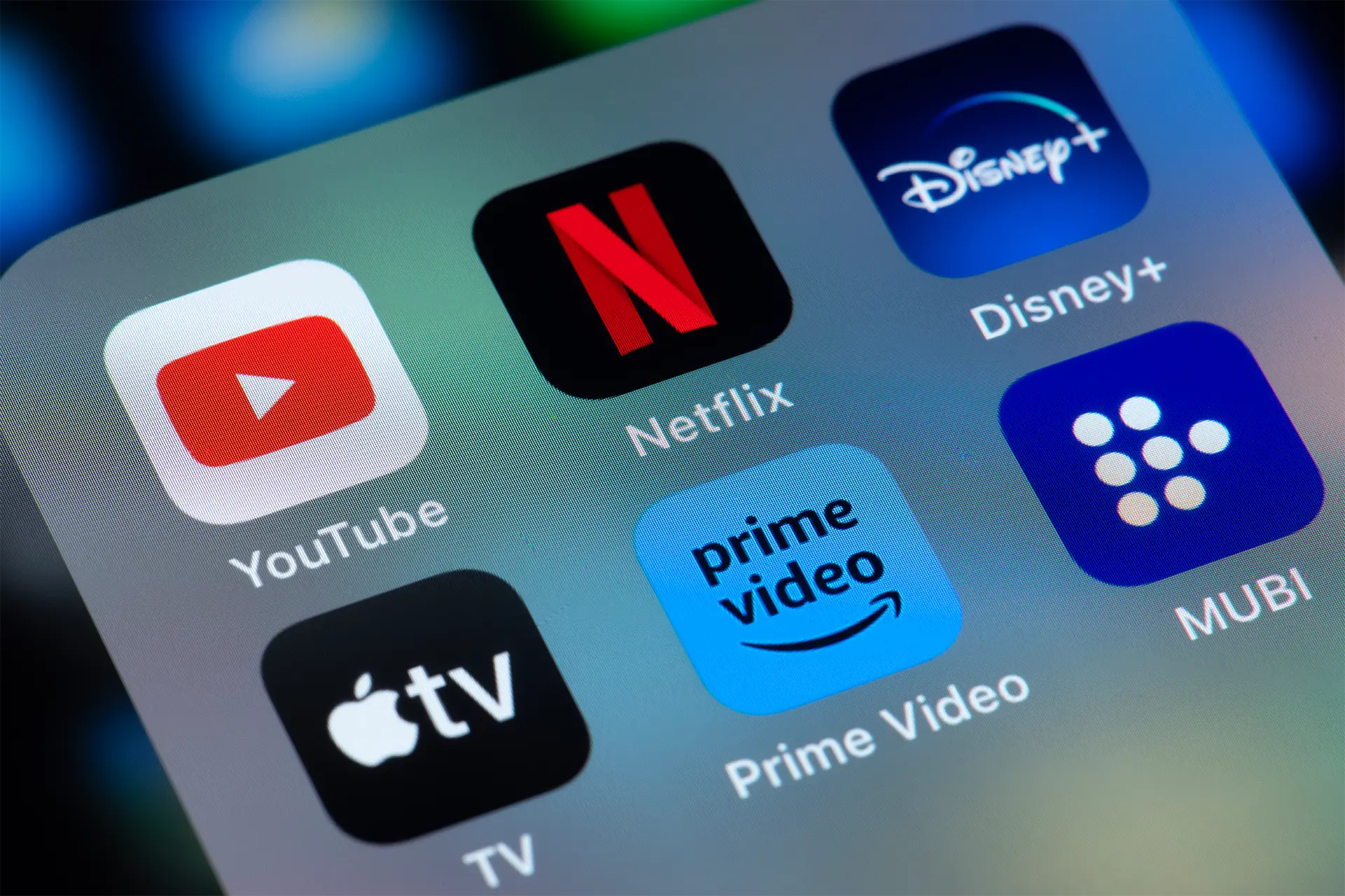 Phone screen with streaming apps