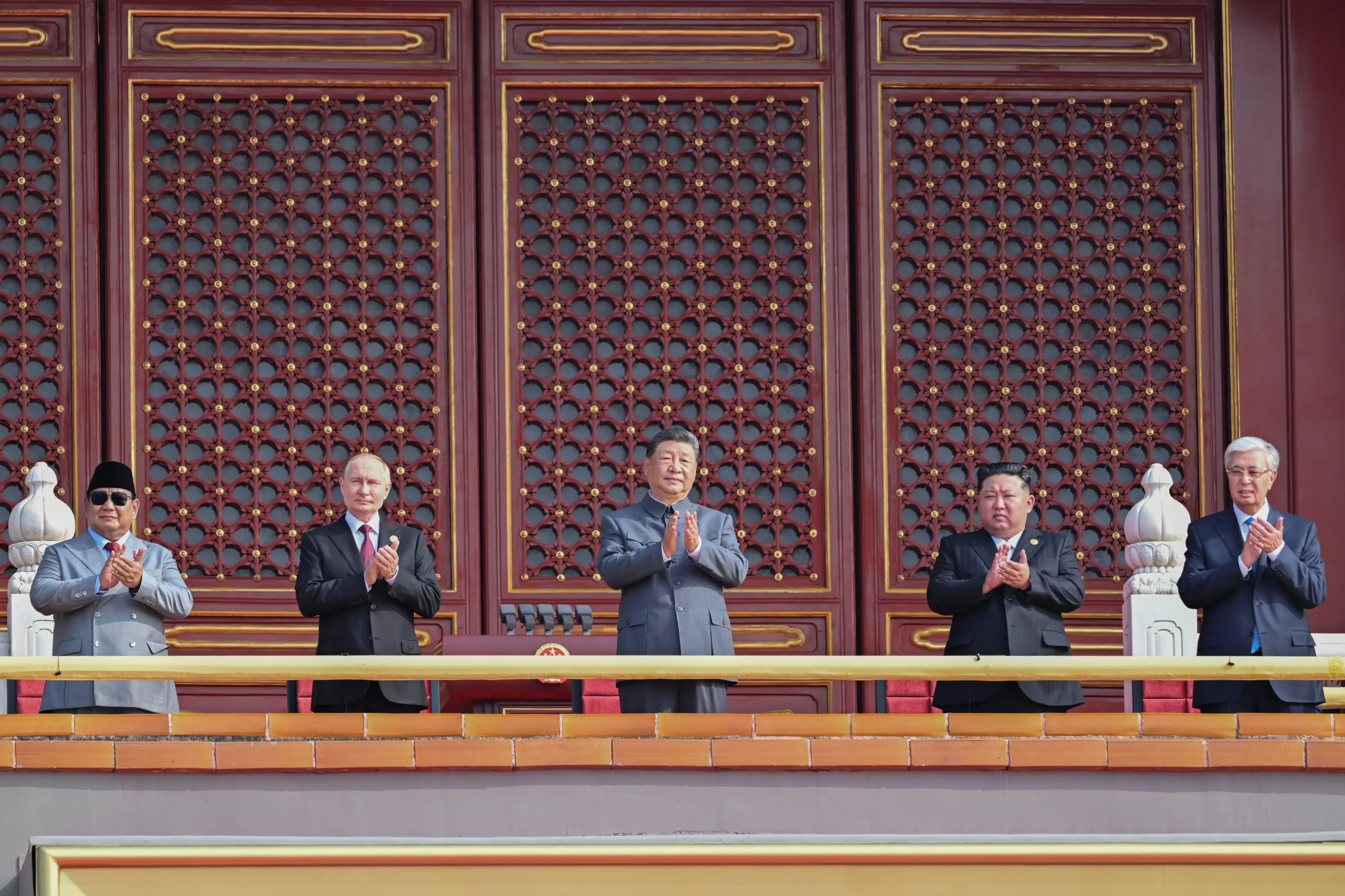 Chinese President Xi Jinping with Russian and North Korean leaders during China’s commemoration the 80th anniversary of end of the war with Japan