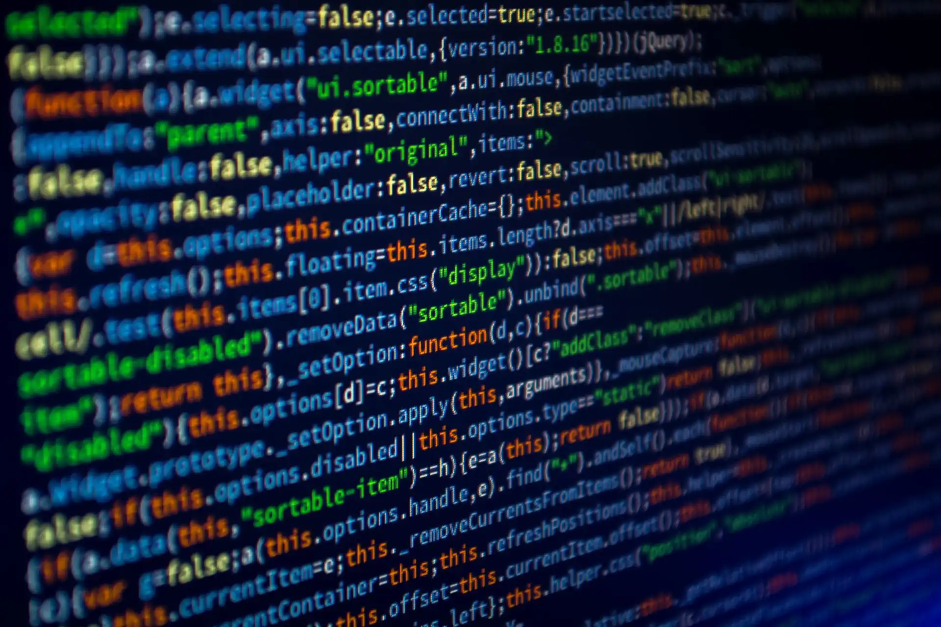 A computer screen will complex coding filling up the entire screen