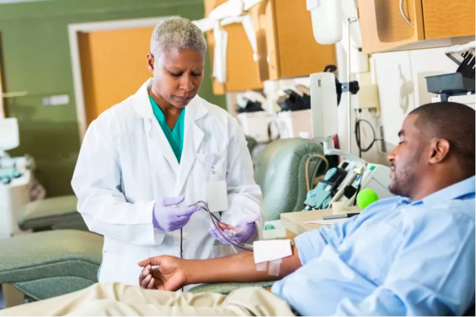 Man cancer treatment in hospital