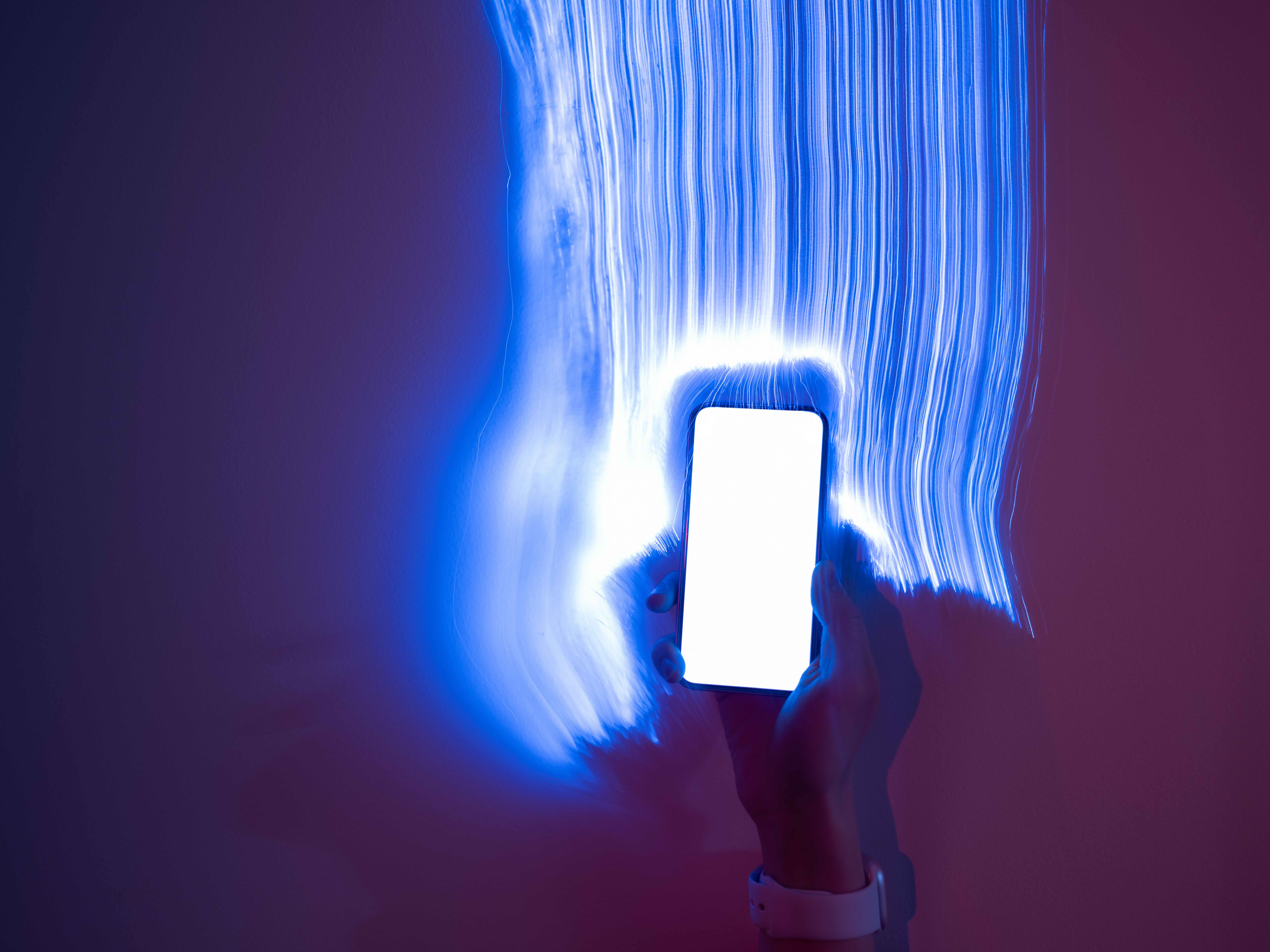 Mobile with holographic background