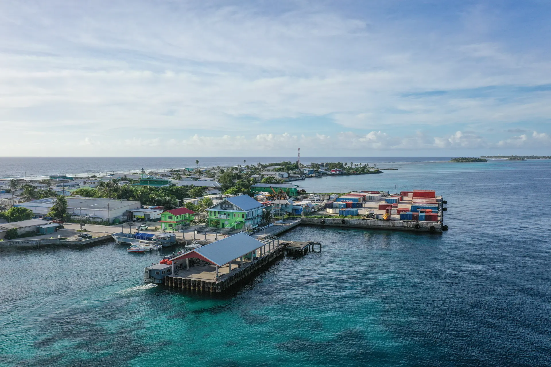 The port at a small pacific island