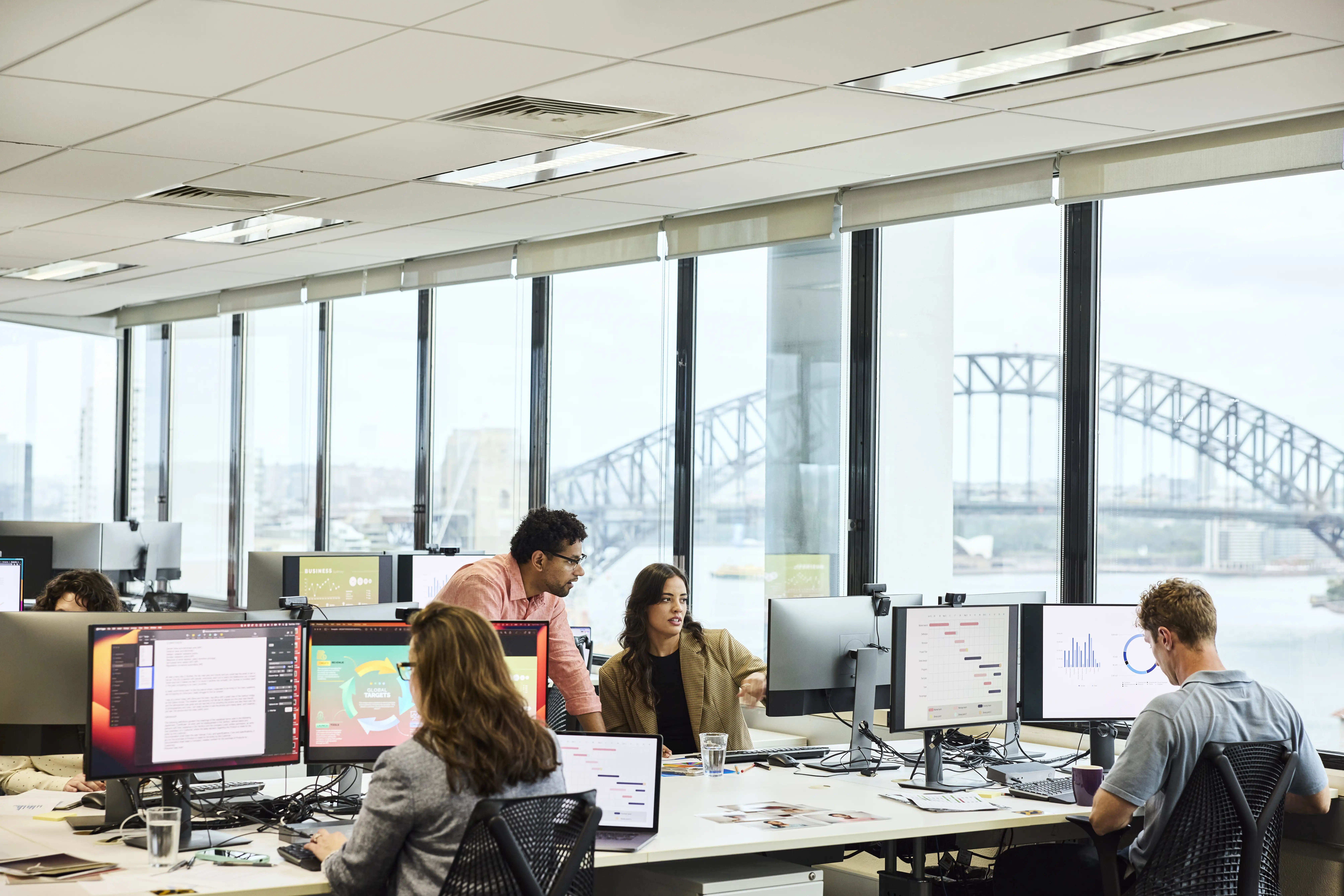 Diverse workers in an office