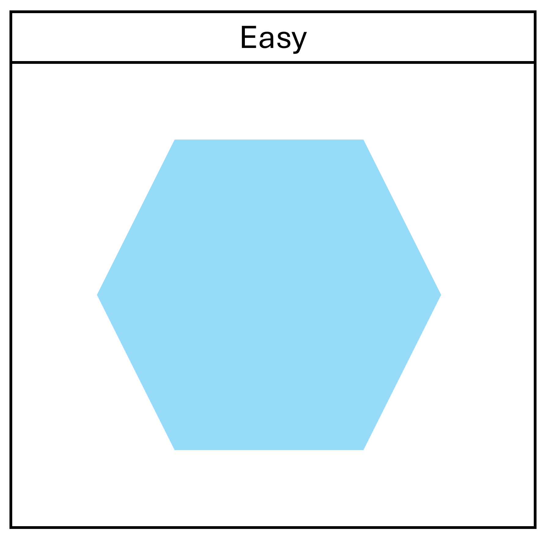 A blue hexagon