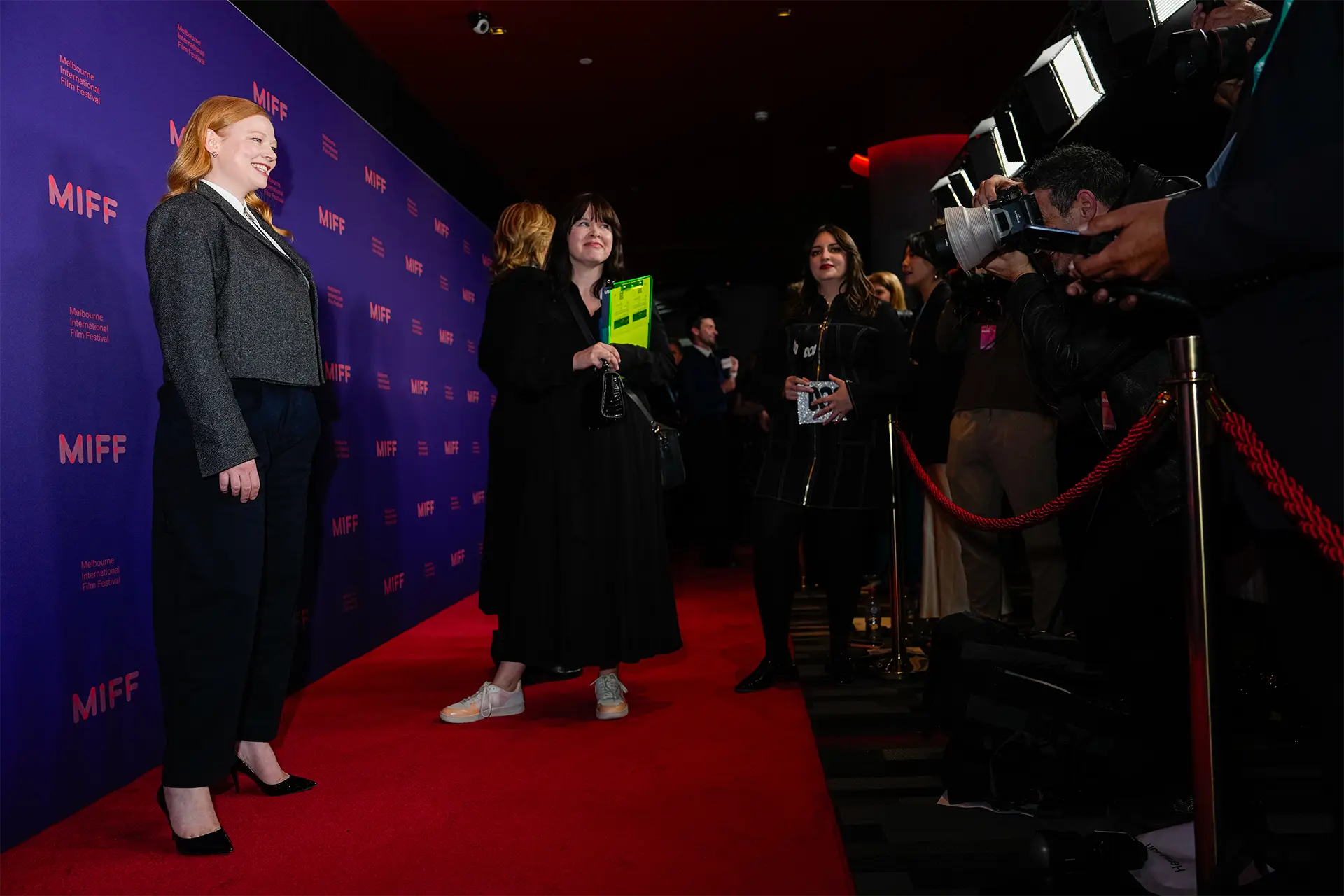 Sarah Snook on the red carpet at Melbourne International Film Festival 2024