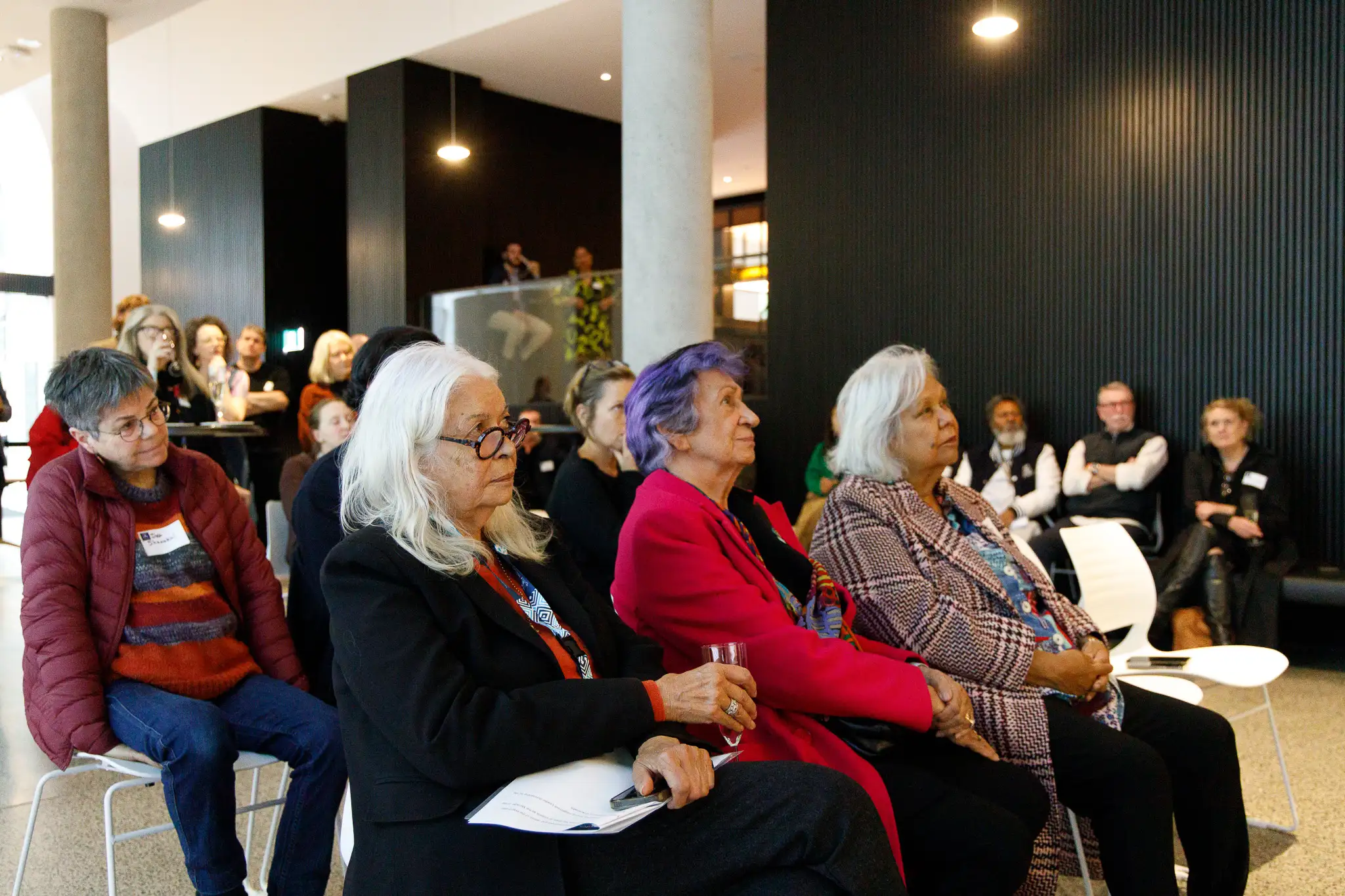 Dhoombak Goobgoowana editor, Professor Marcia Langton AO, with Professor Eleanor Bourke AM of the Yoorrook Justice Commission. 