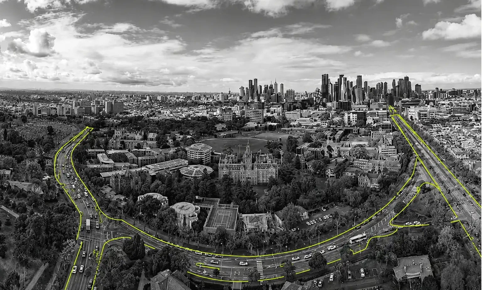 Learning_Melbourne city with circular road highlighted green