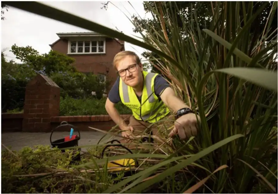 Dr Peter Mee setting up traps to collect mosquitos at the Mornington Peninsula. Picture: Simon Schluter