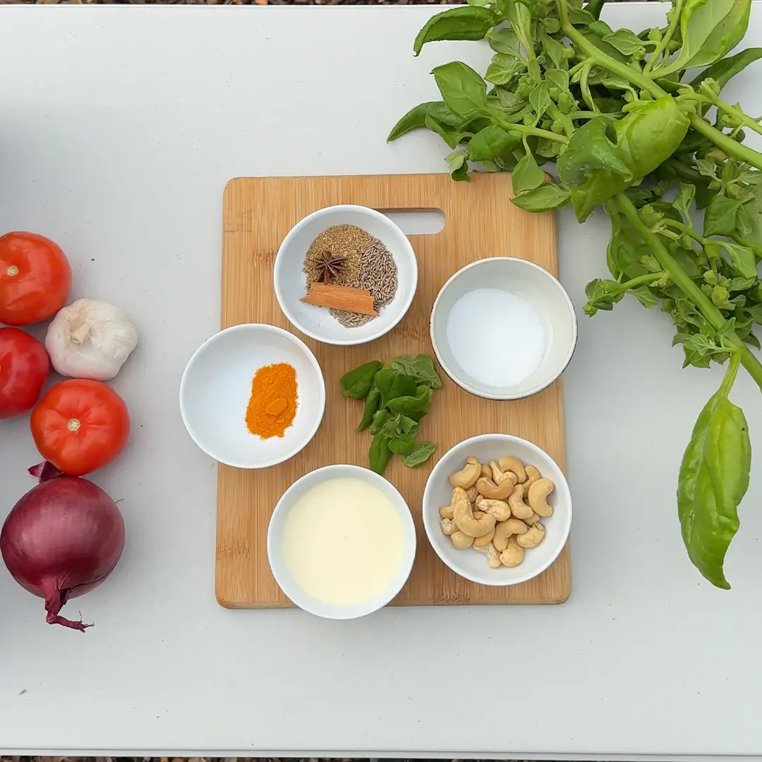 An assortment of ingredients and fresh produce on a table 