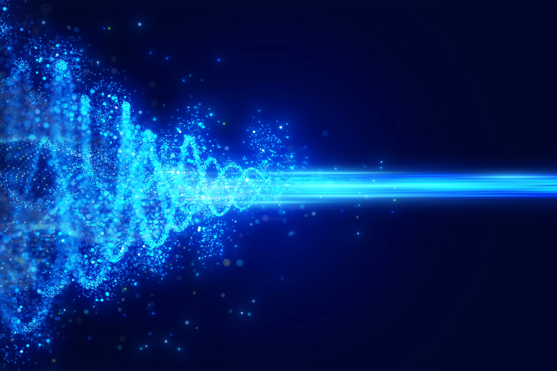 Digital image of a light beam spinning