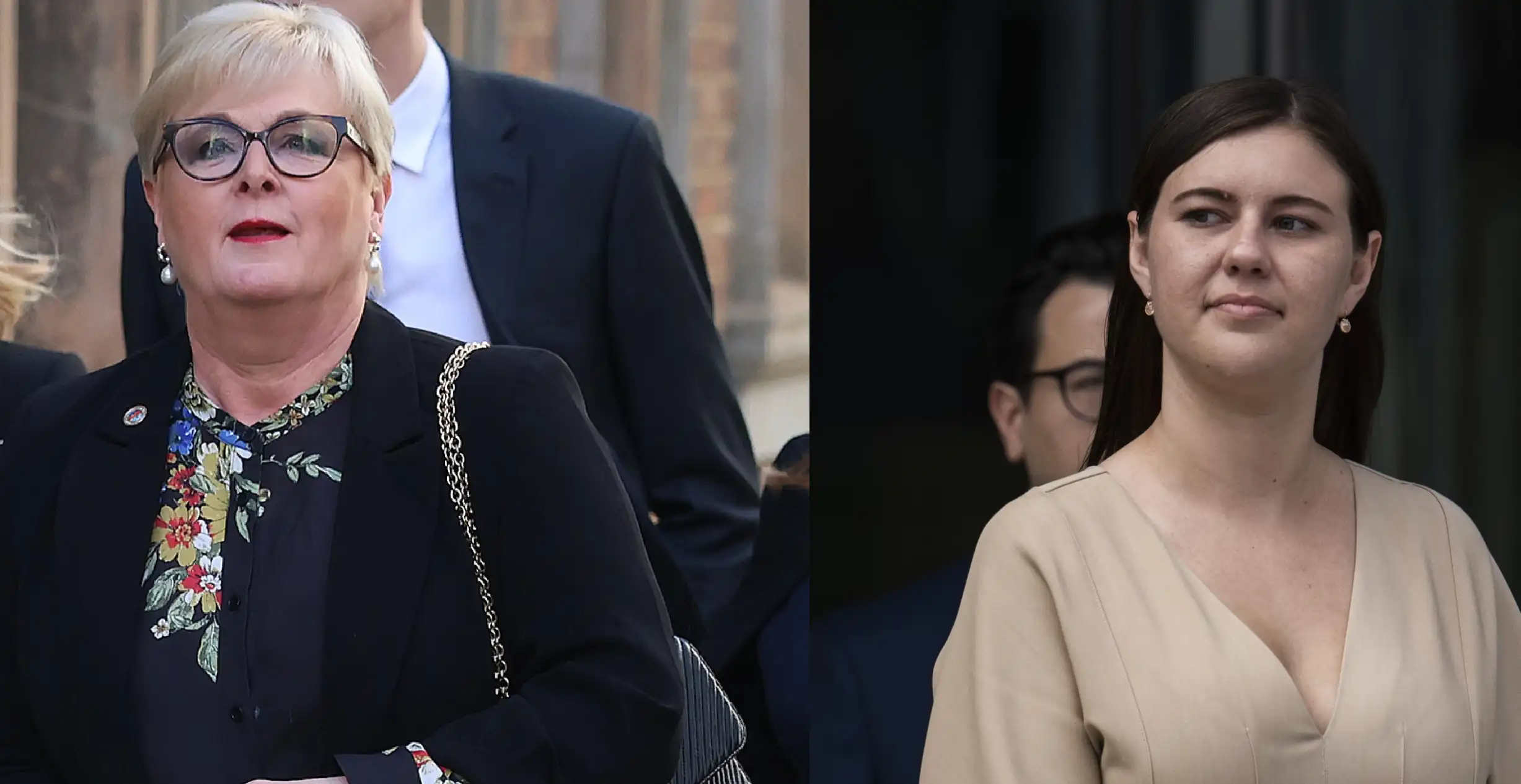 A combined composition photo of Linda Reynolds (left)  and Brittany Higgins (right)