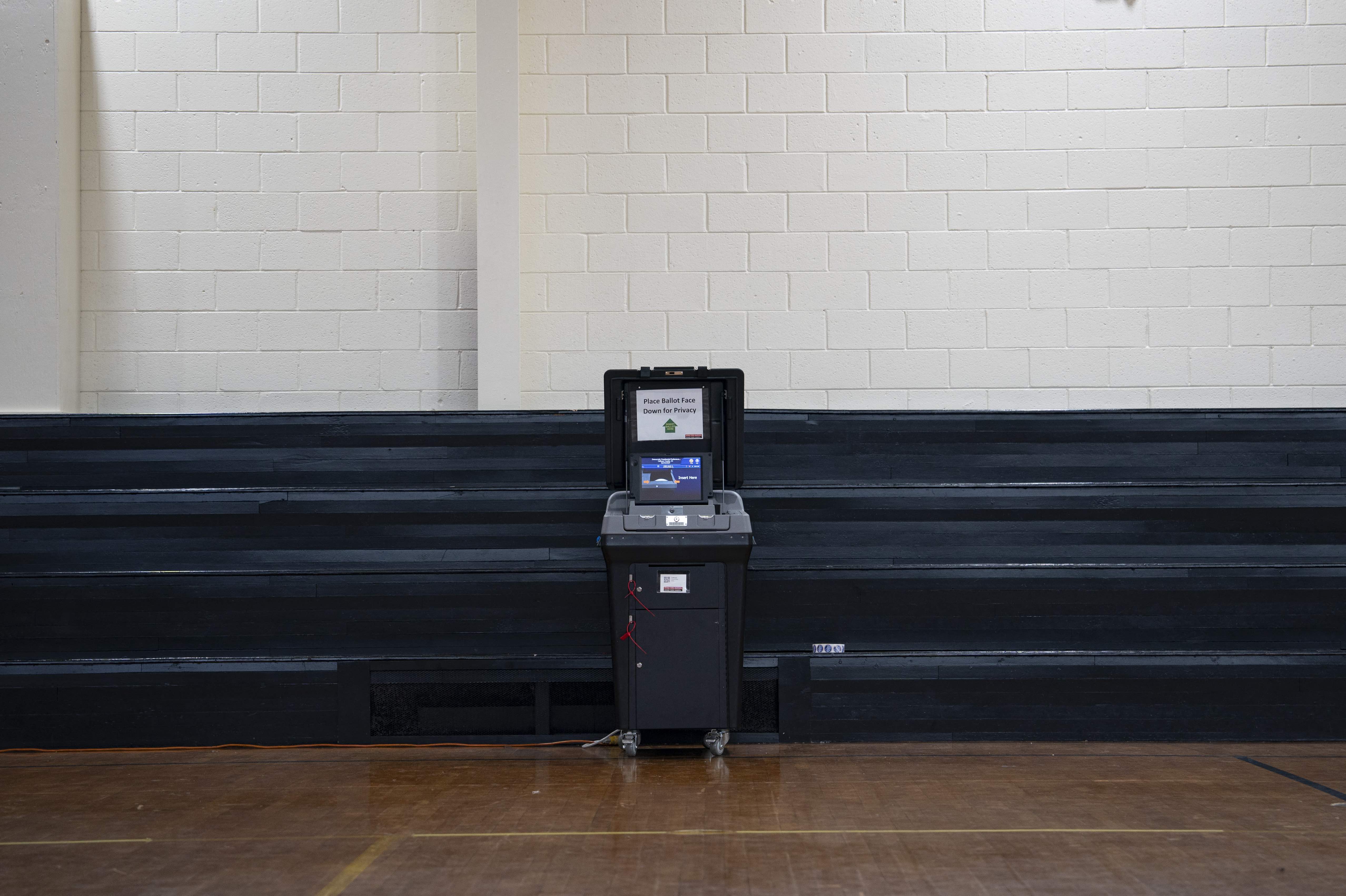 A voting machine at a polling location