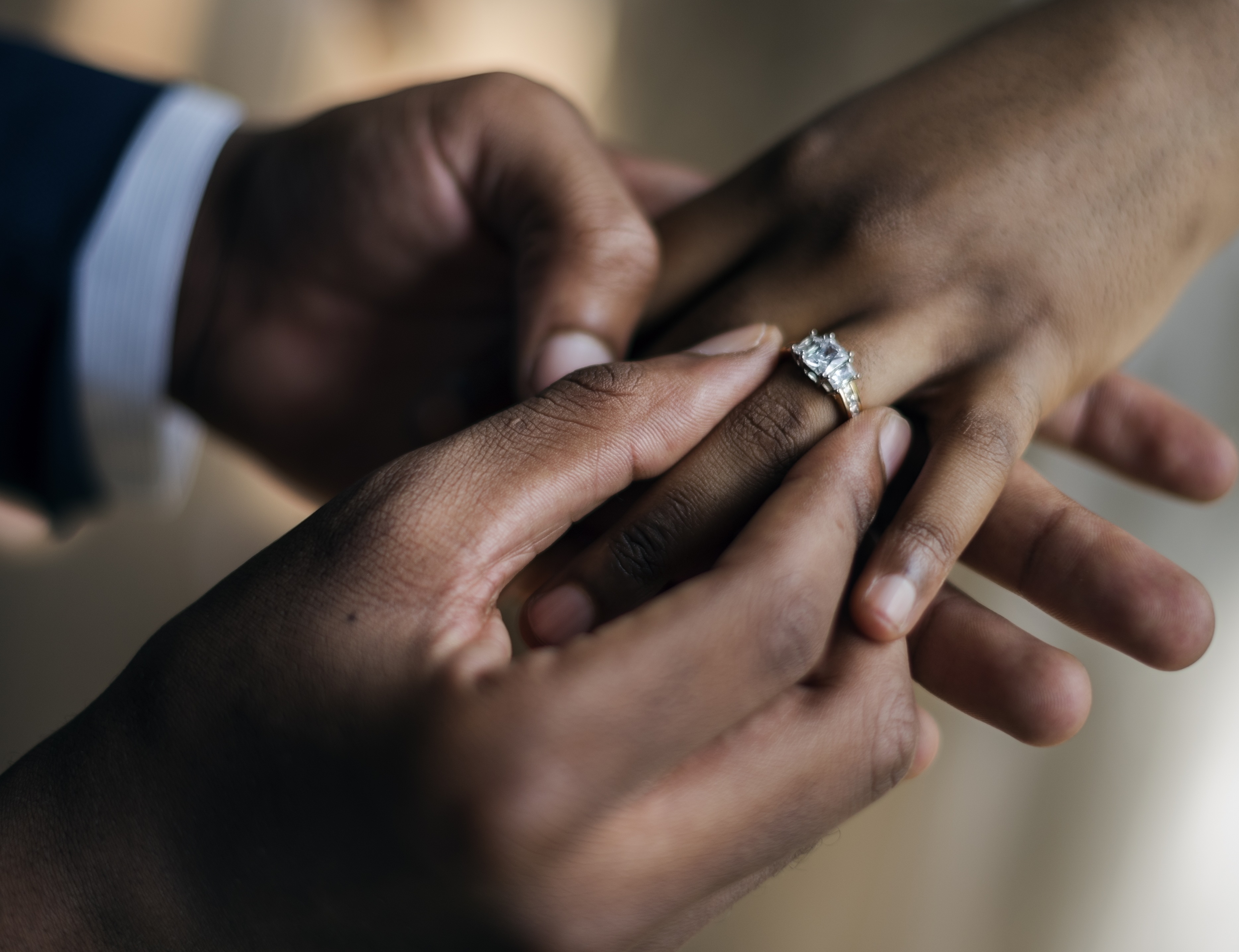 Hands at wedding