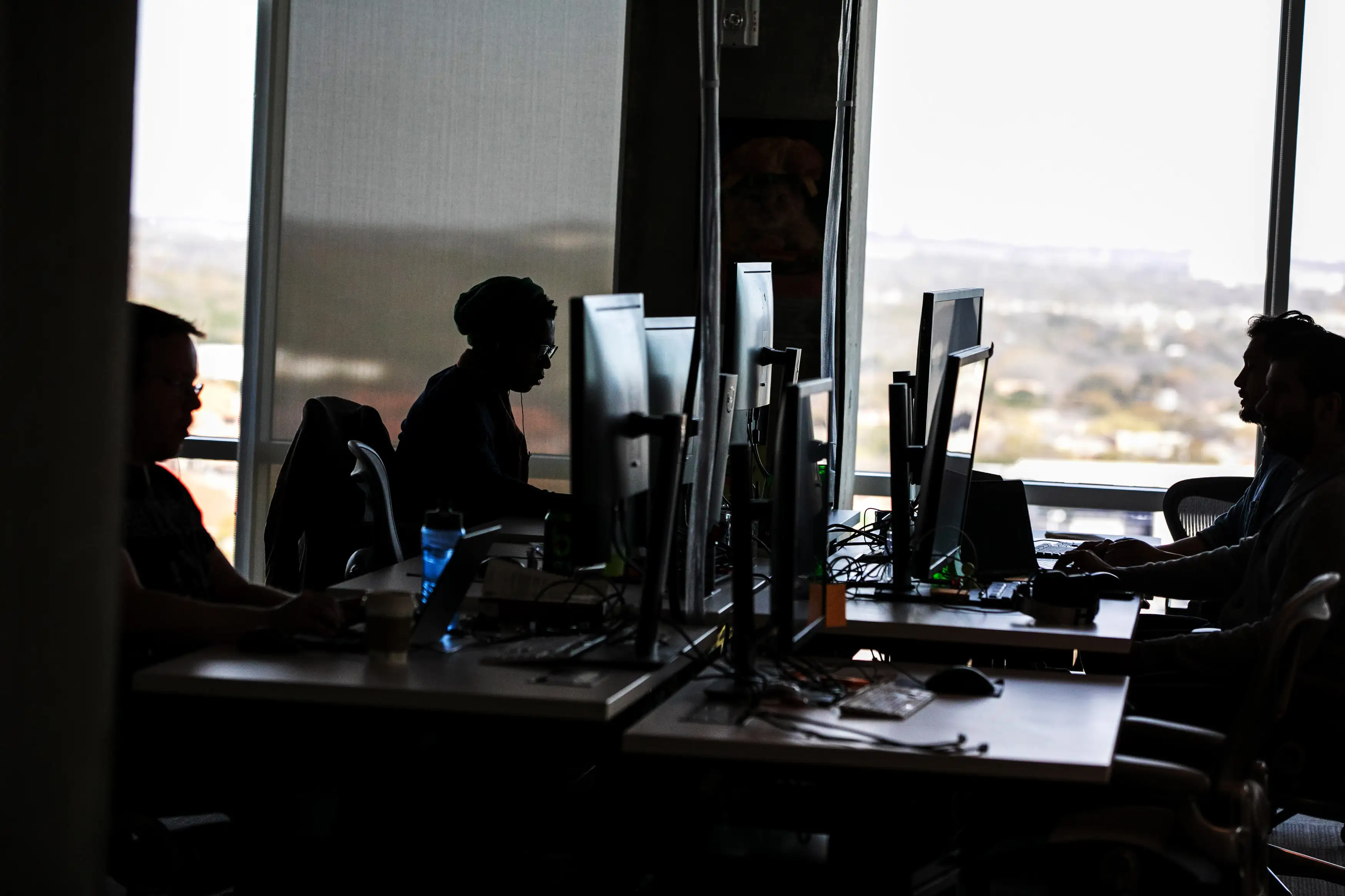 Content moderators work at a Facebook office in Texas.