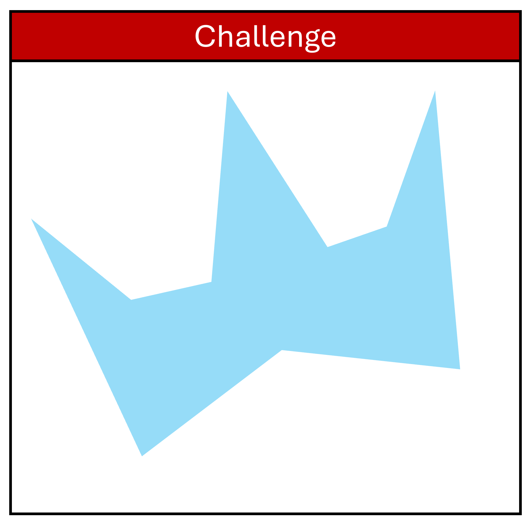 A three pointed crown shape