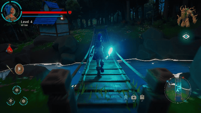 A screen of a game with a glowing sword