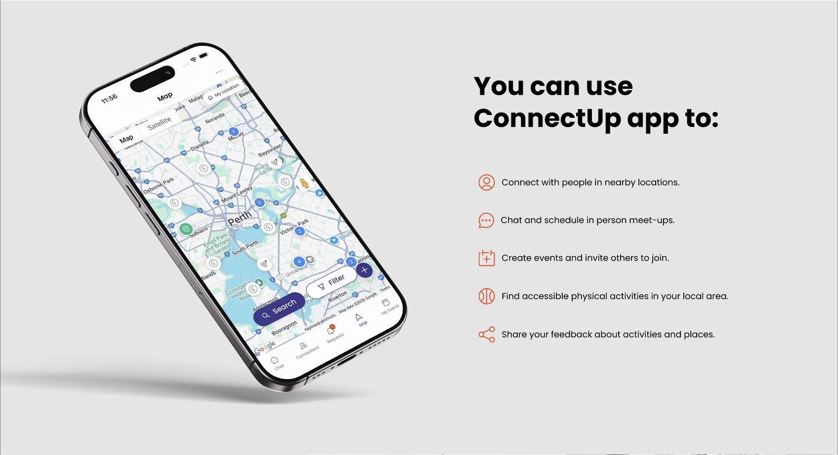 Screenshot of ConnectUp app