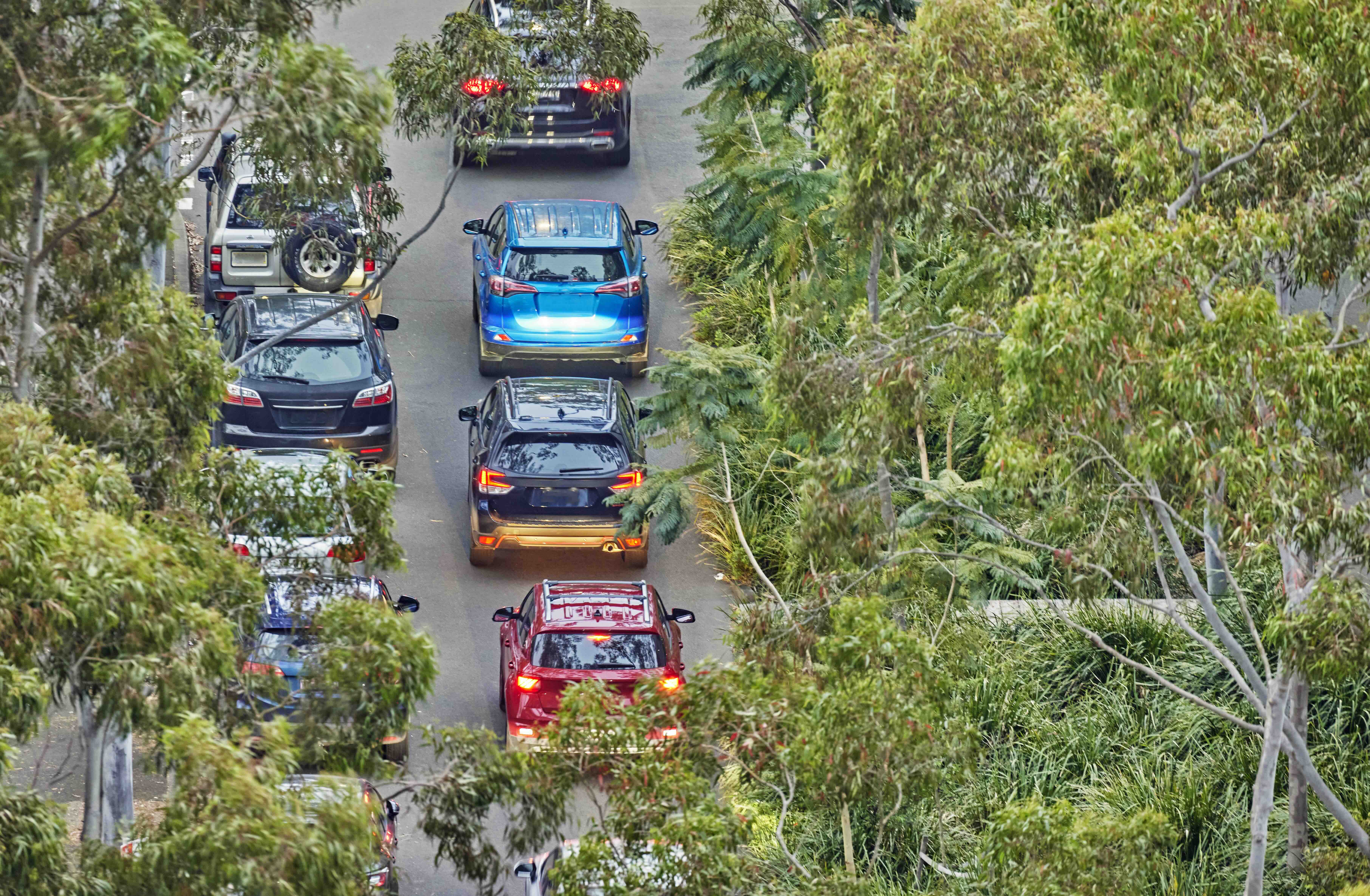 Cars stuck in traffic