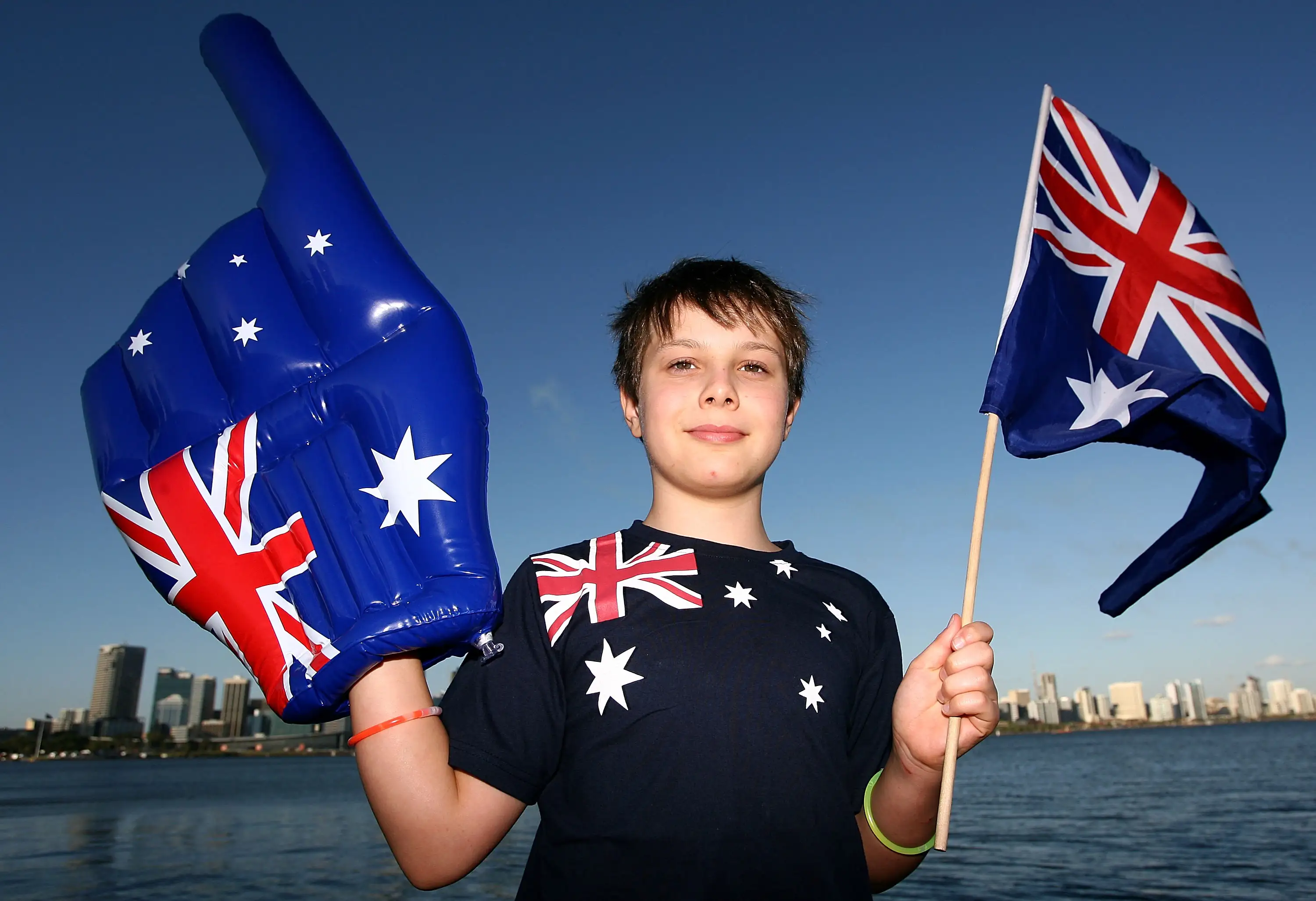 Aussie child celebrating Australia Day