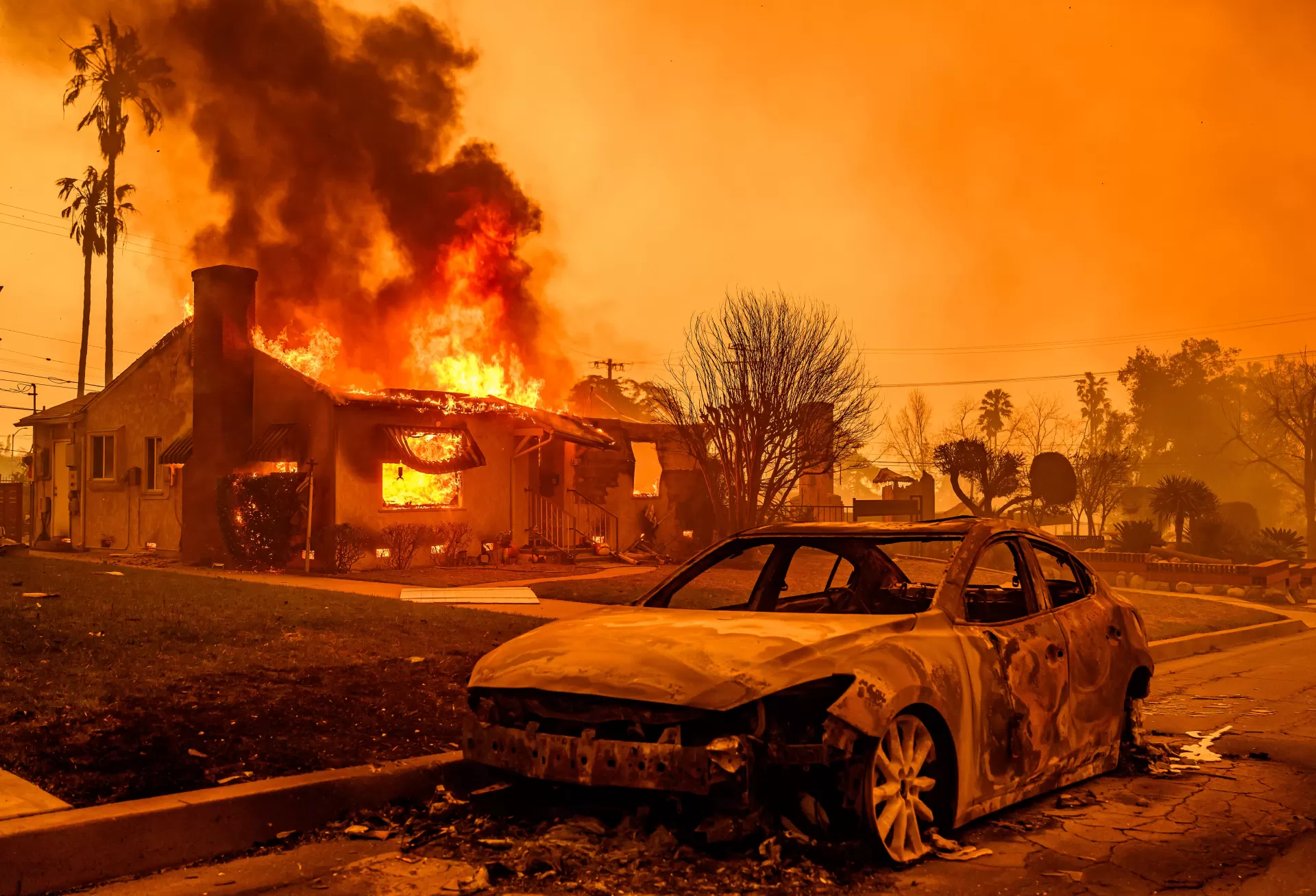 Bushfire consumes house