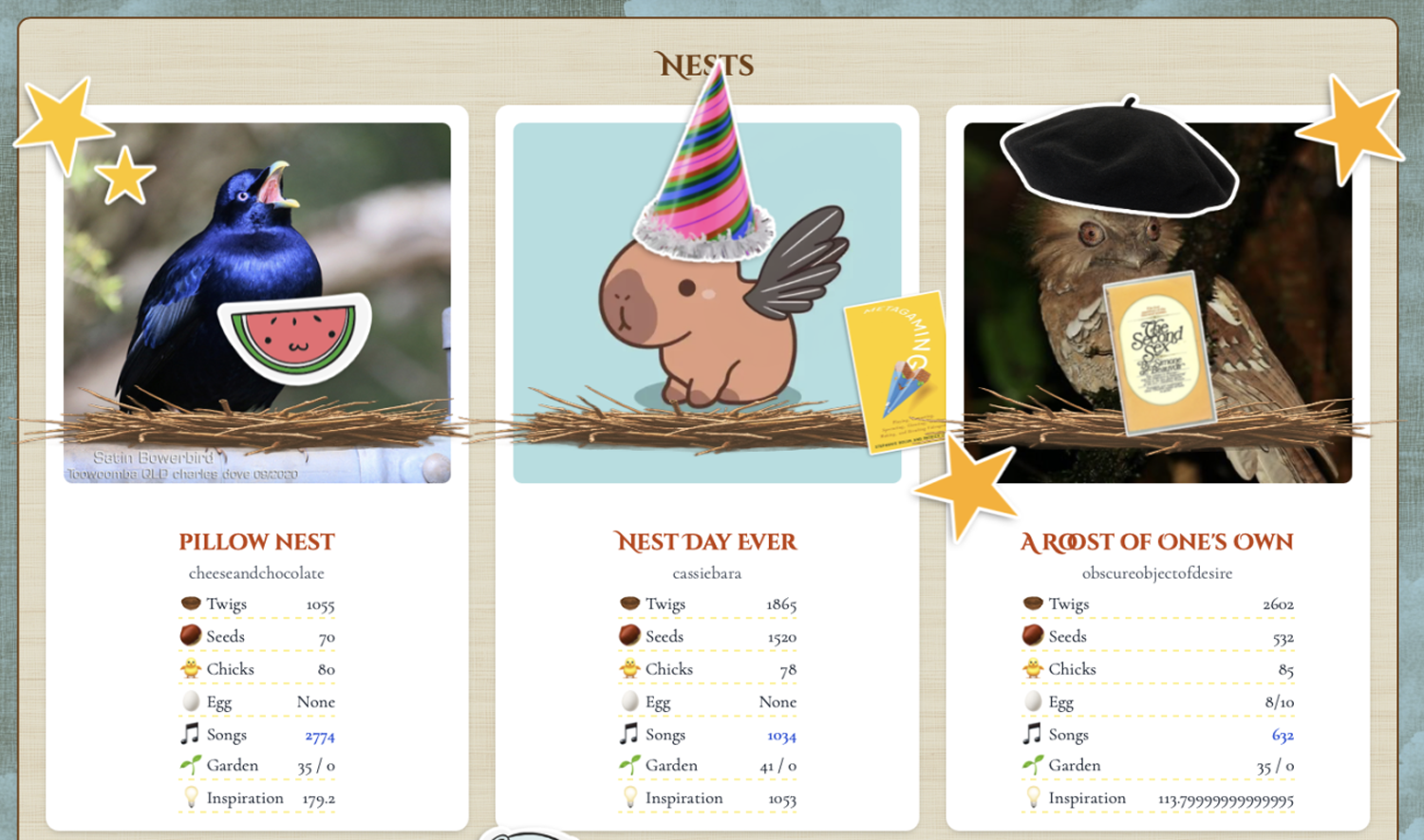 A screenshot of the Bird RPG 