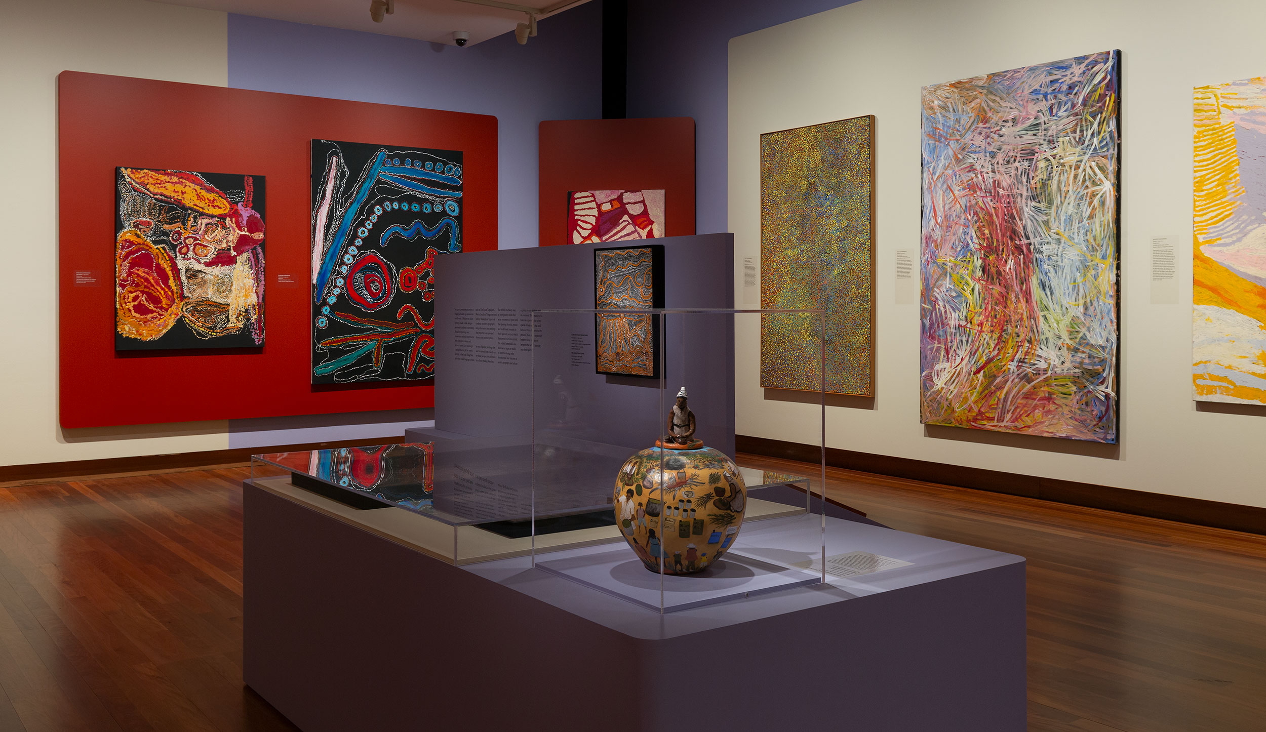 65,000 Years exhibition installation_Indigenous art and pottery