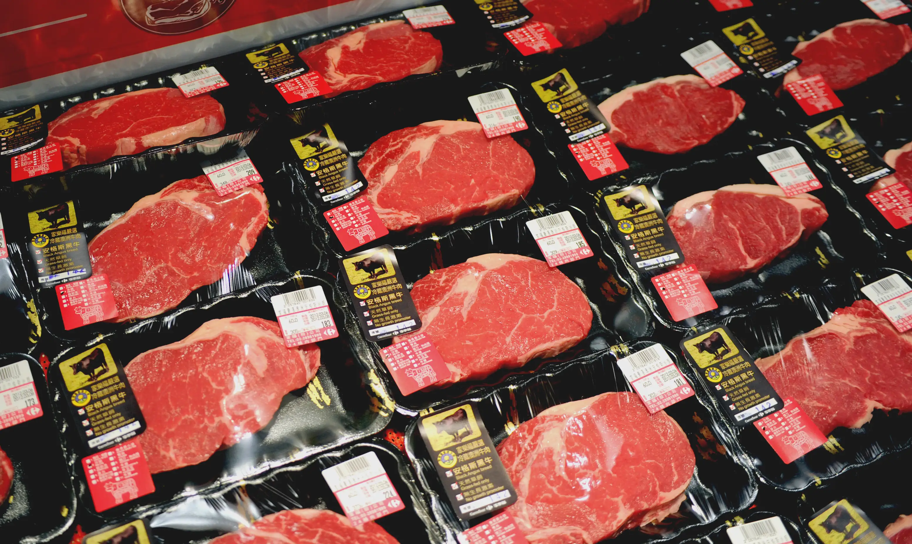 Imported beef from Australia is seen at an overseas supermarket