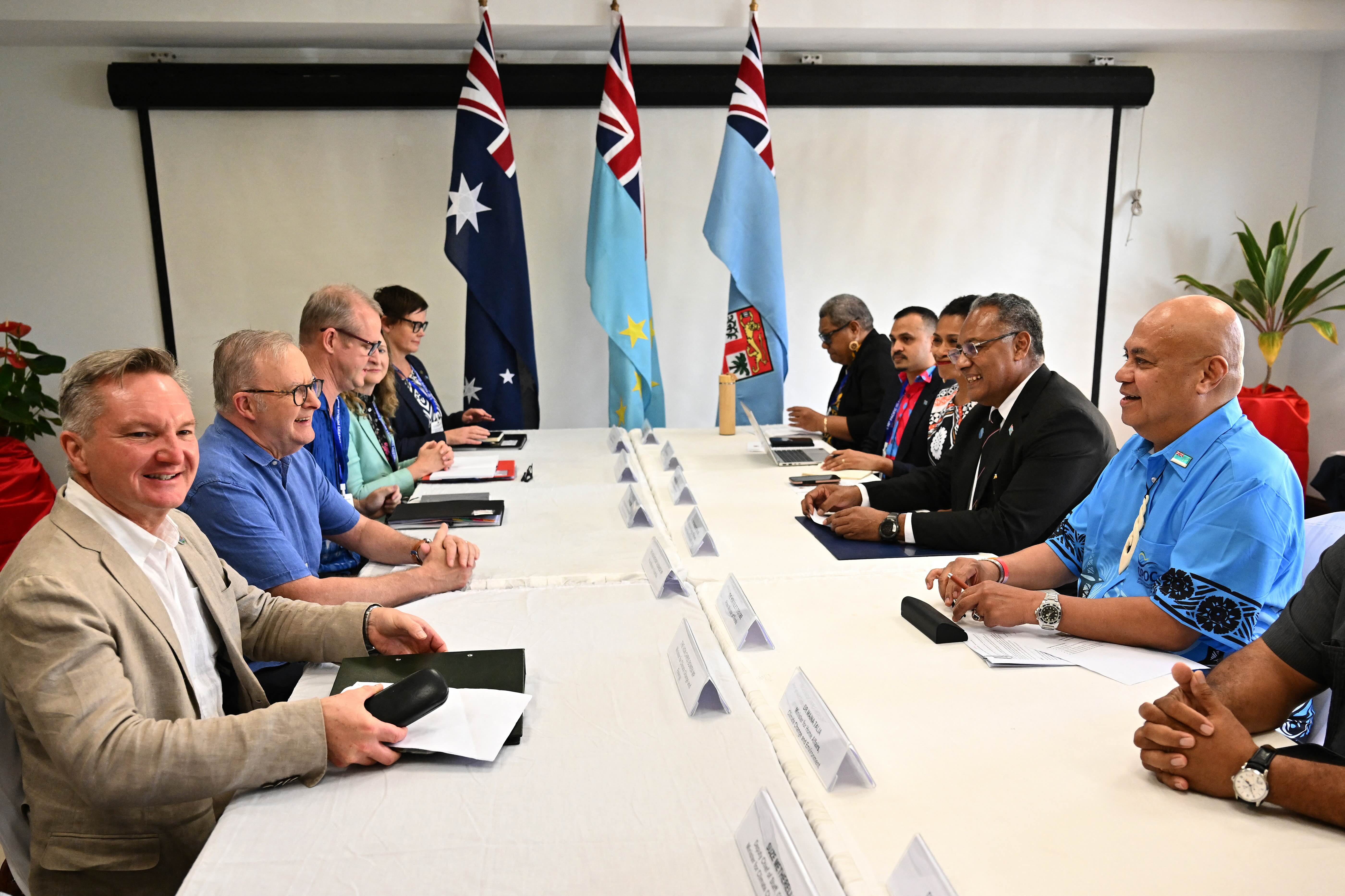 Politicians sit at the Palau-Pacific diplomacy summit