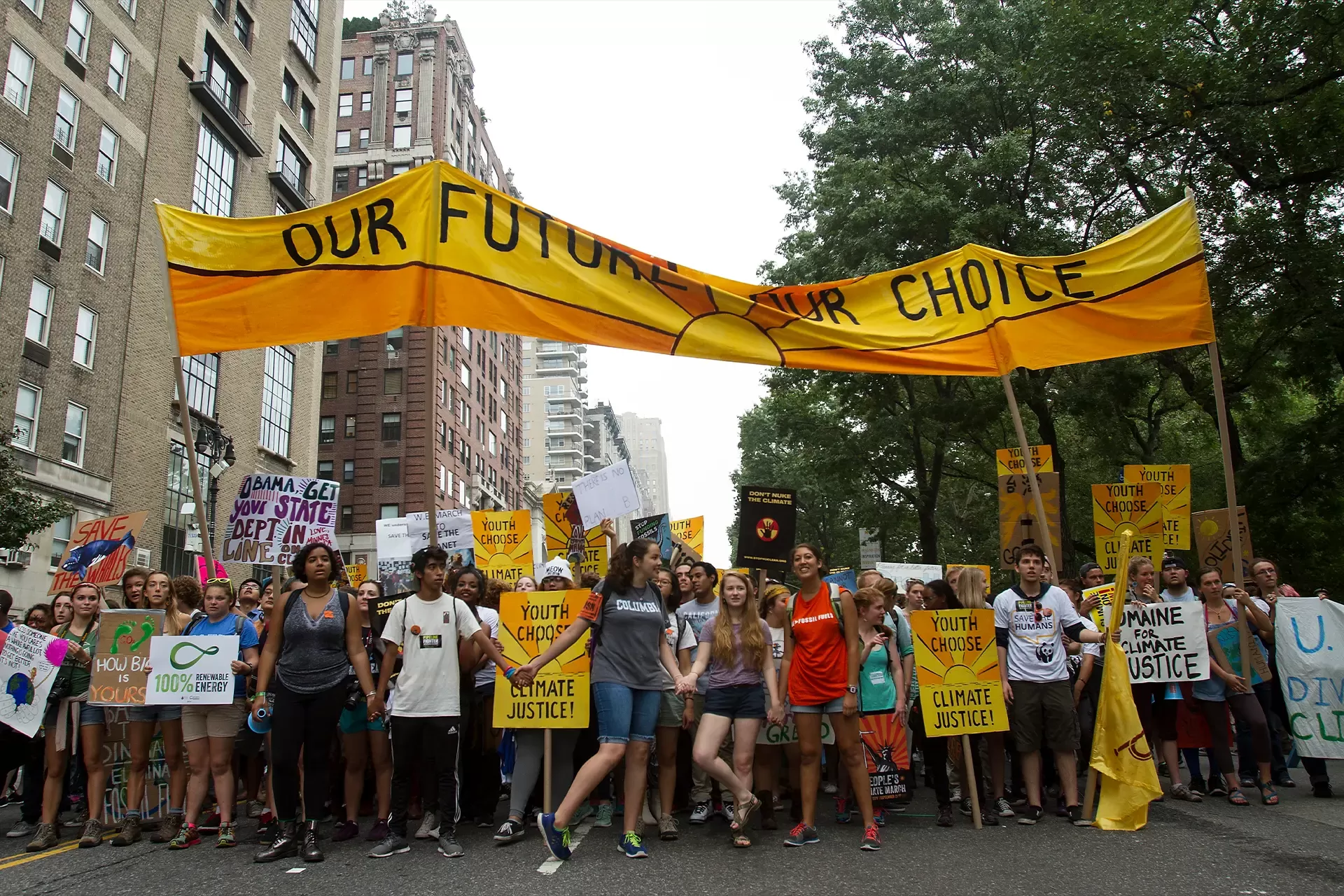 Young people at climate protest