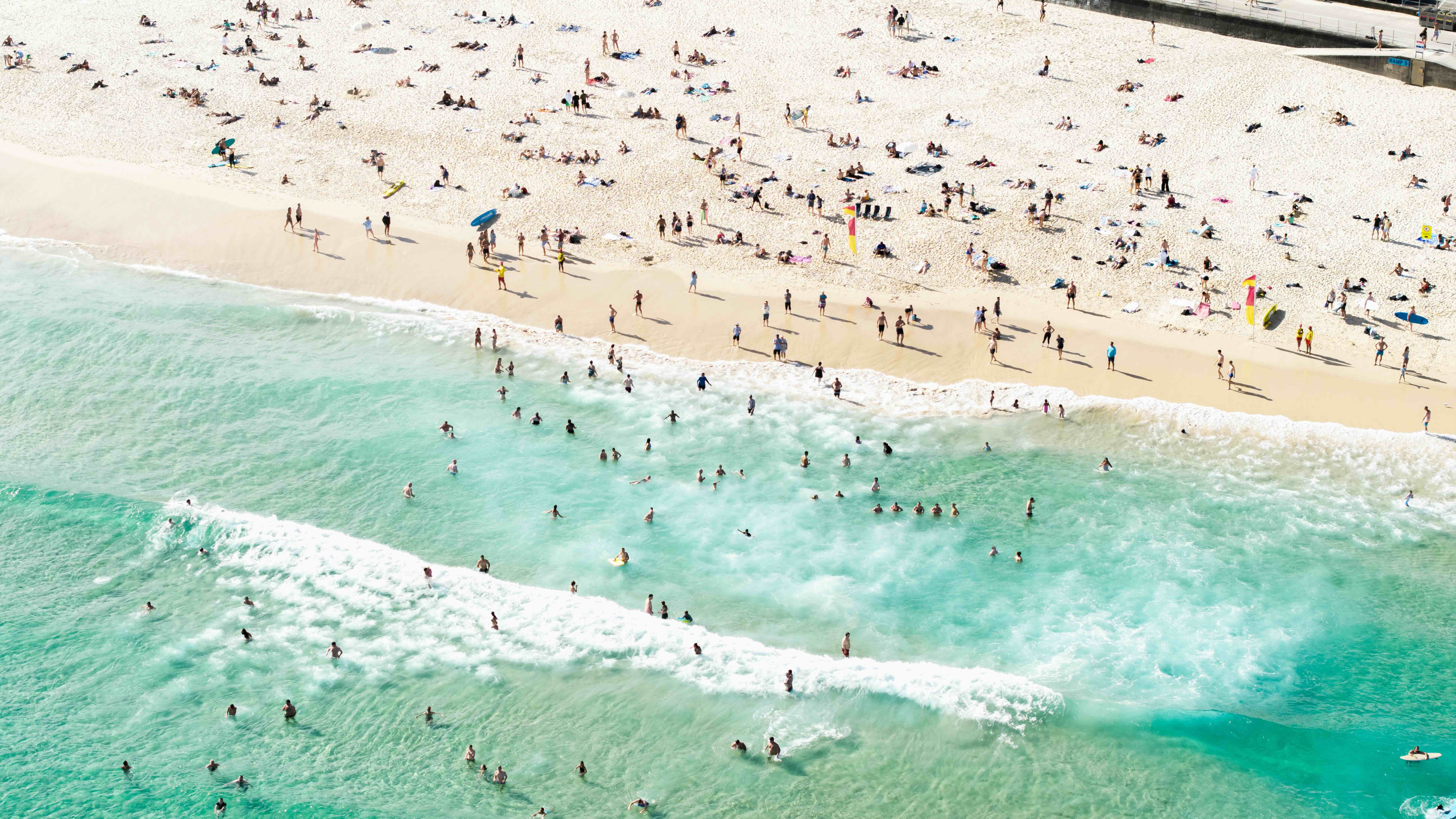 Crowds at Bondi beach, Australia