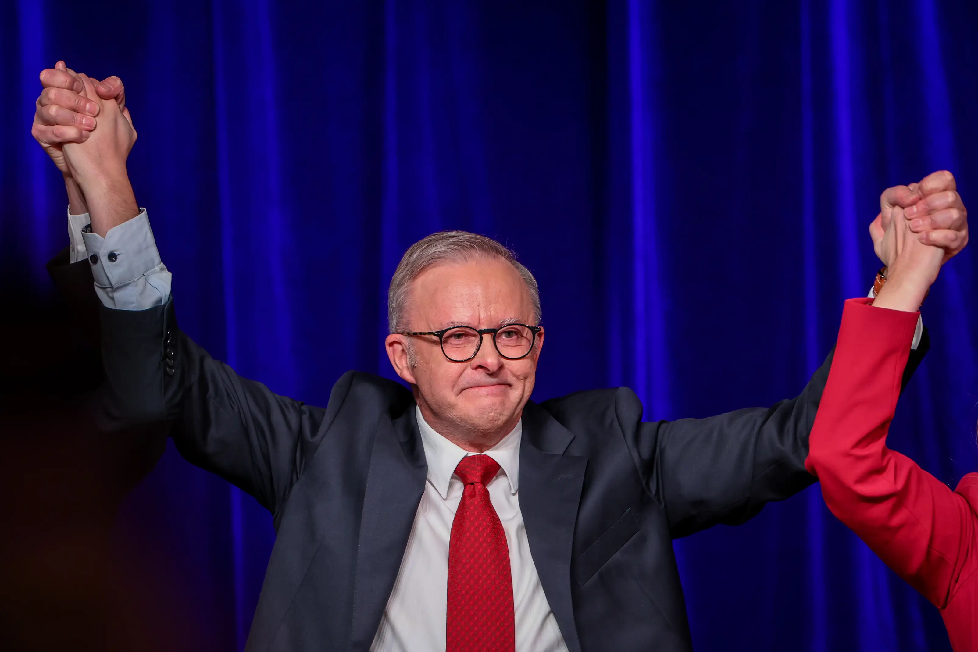 Prime Minister Anthony Albanese delivers his victory speech after winning the Australian election