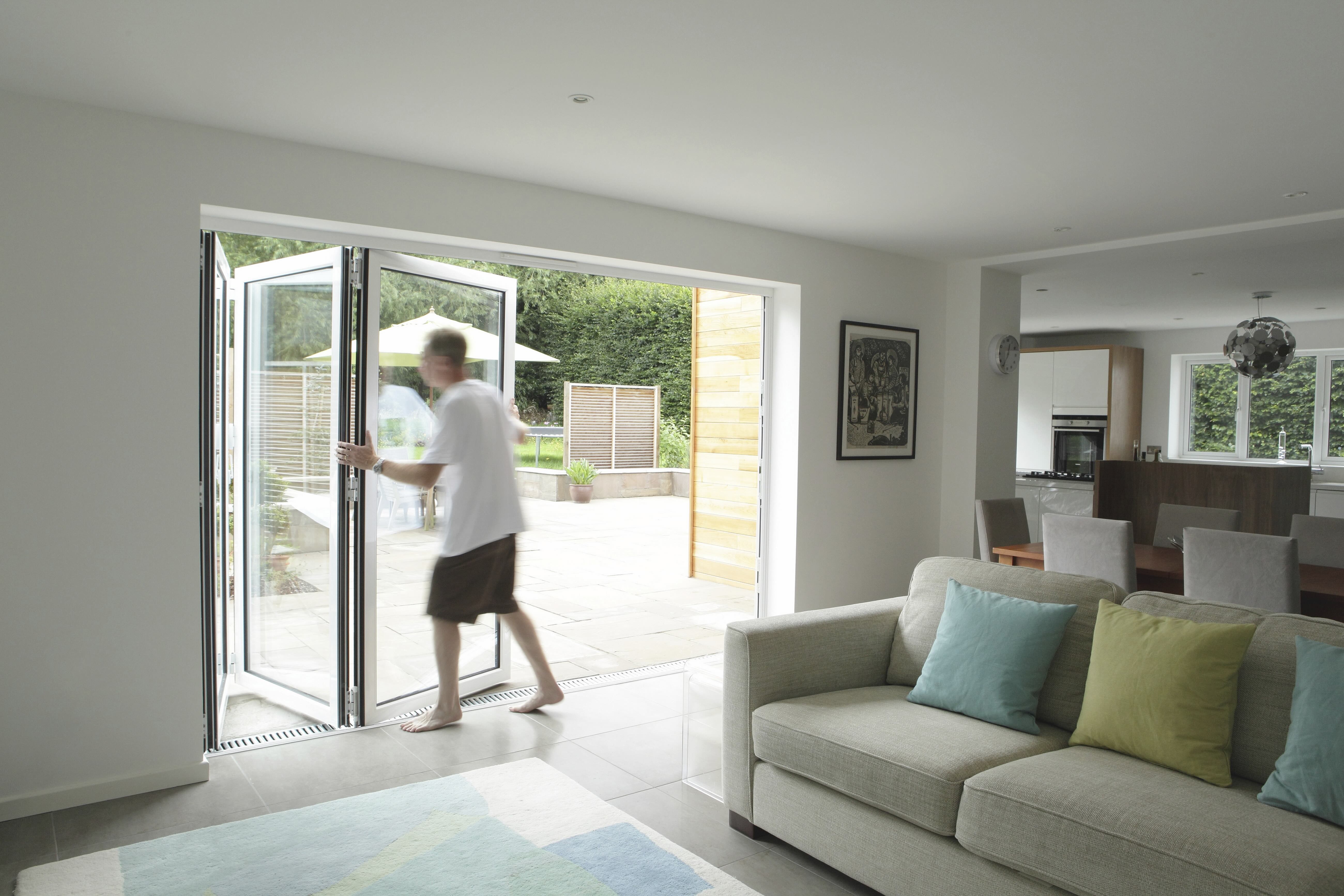 Man opne ing bi-fold doors