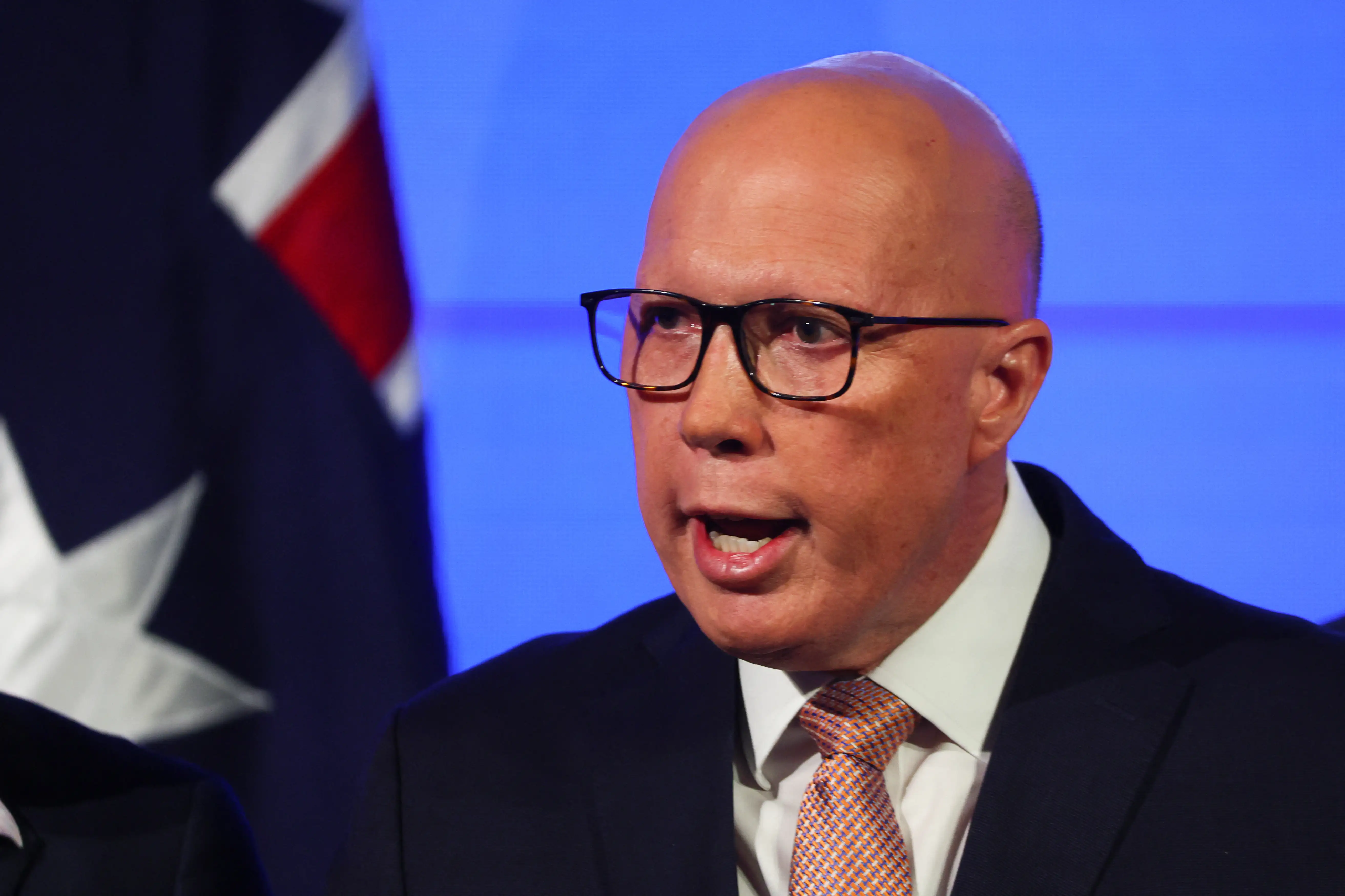 Australia's Opposition Leader Peter Dutton speaks as he concedes defeat in the general election
