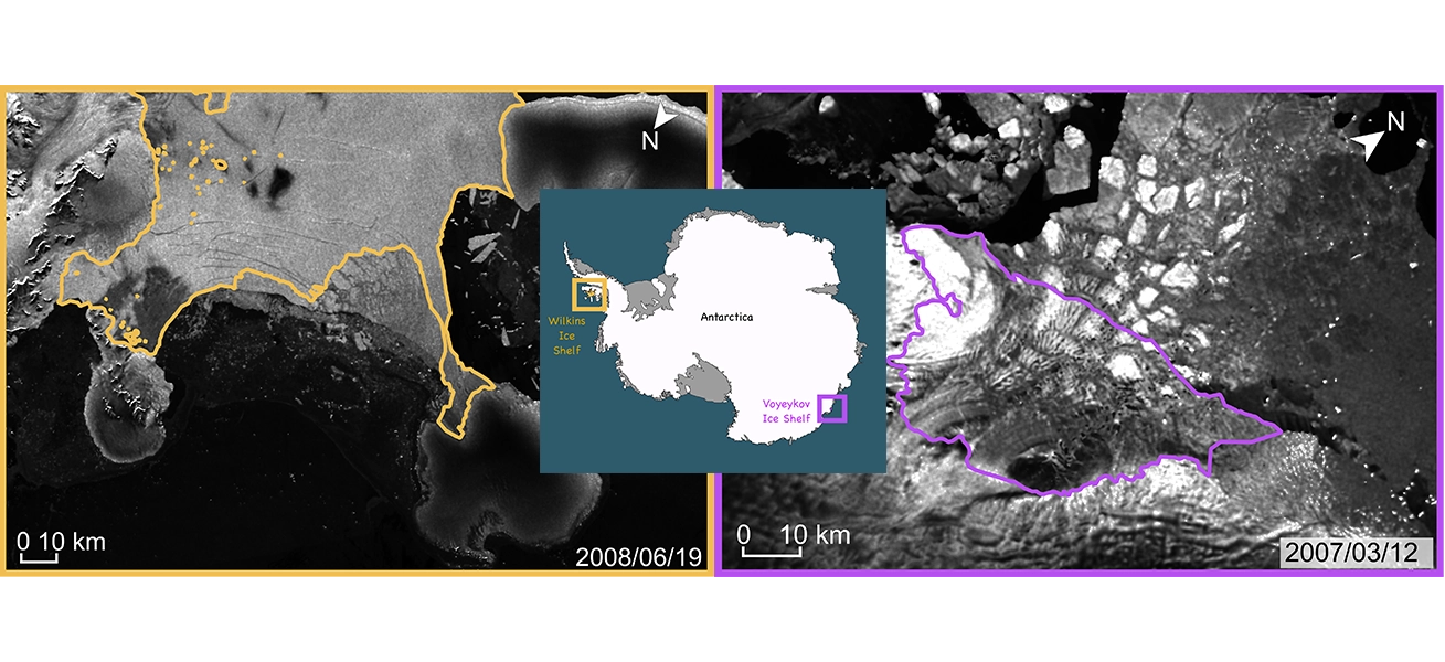 Satellite picture of Antarctic Ice