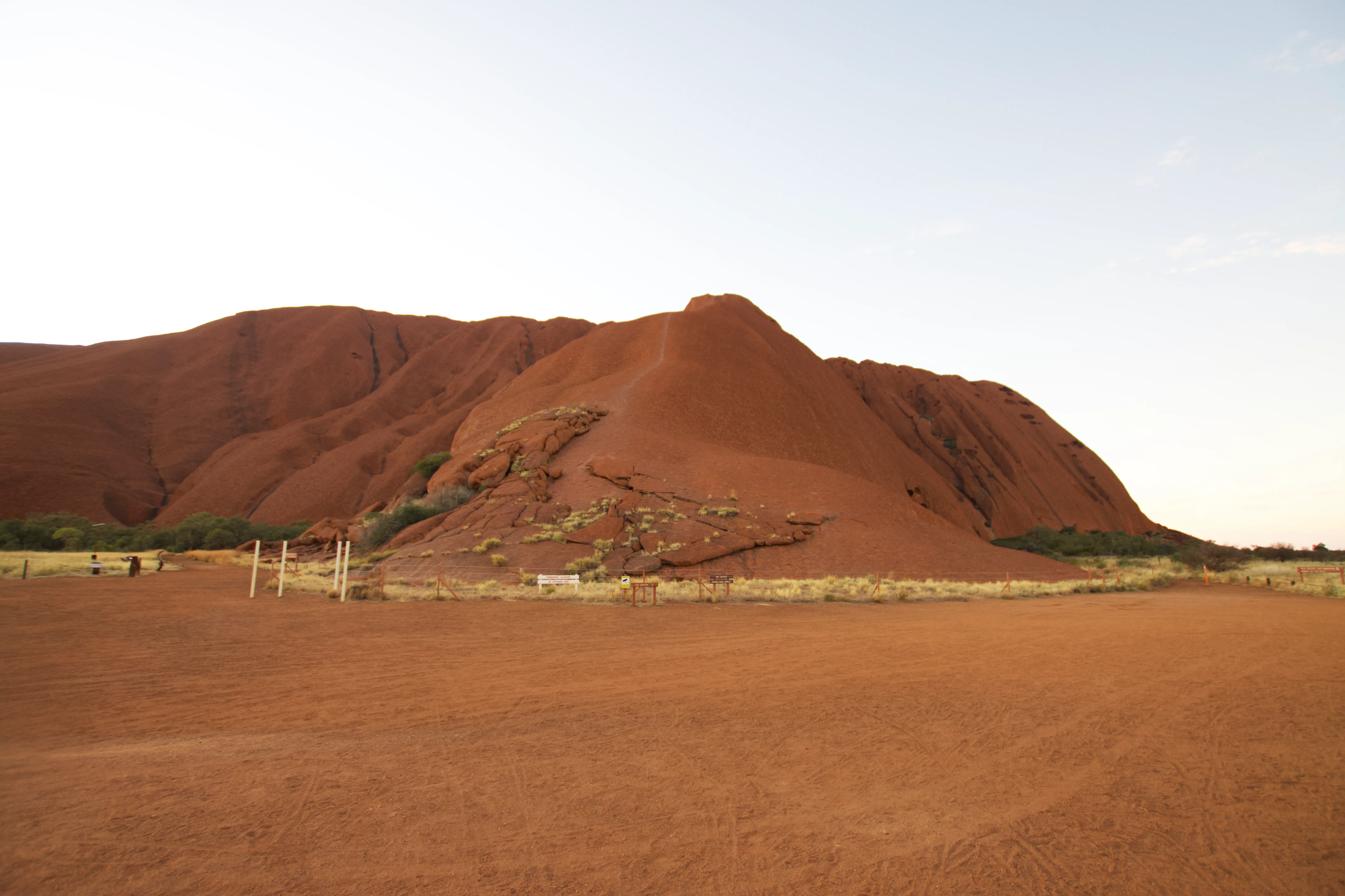 A picture of the start of the walking track up Uluru that is now closed.