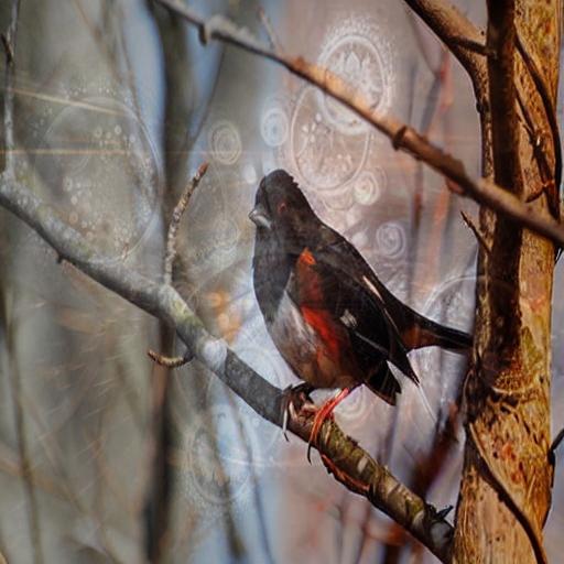 An edited image of a bird used for computer vision training