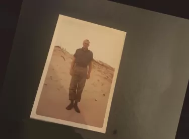 The author's father as a young man in military uniform